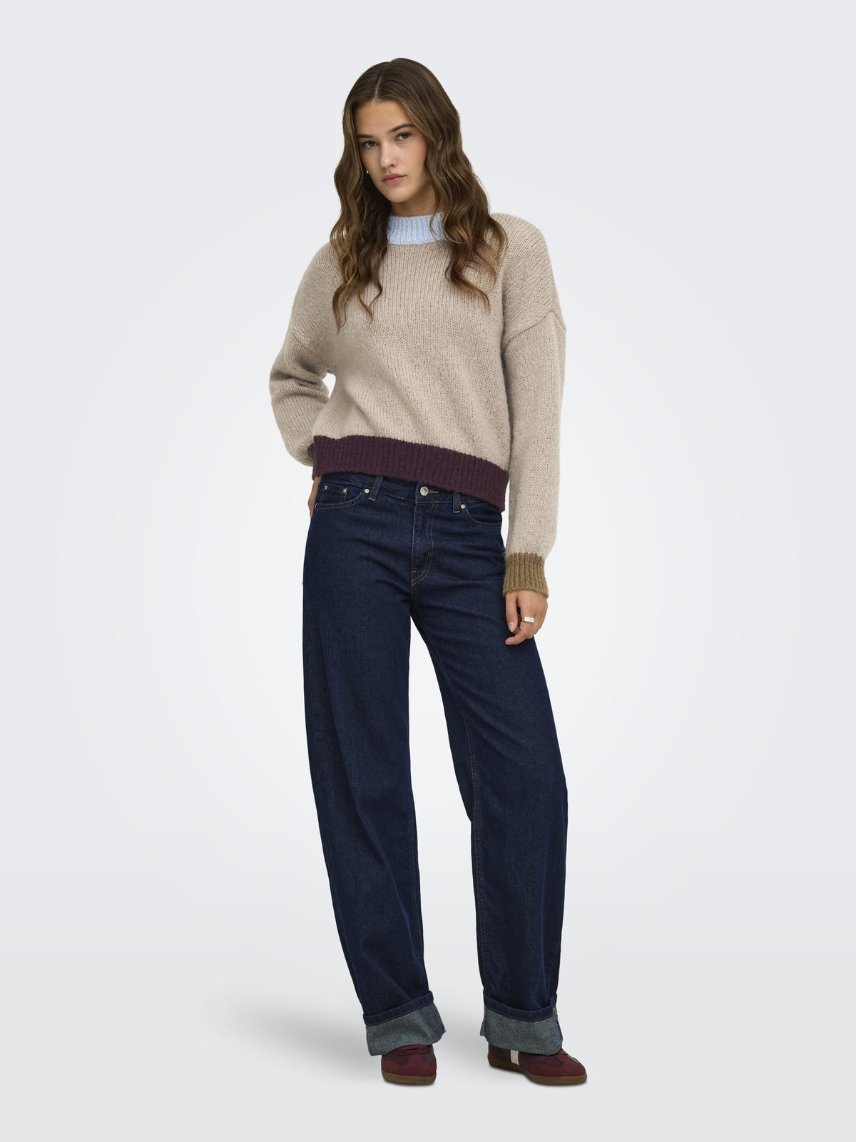 Only Damen Pullover Cashmere Blue/C