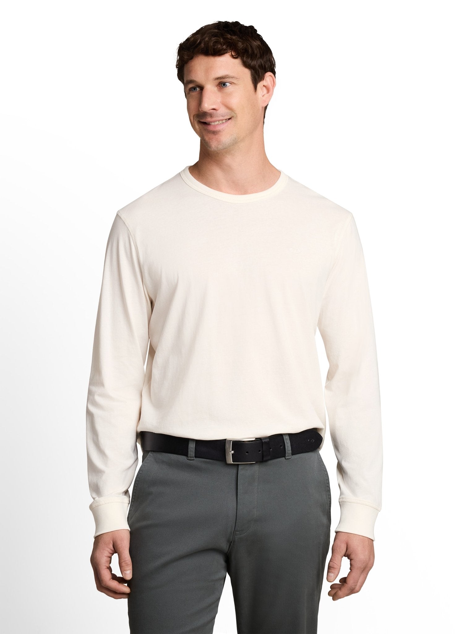 Tom Tailor Herren T-Shirts lang Gardenia White