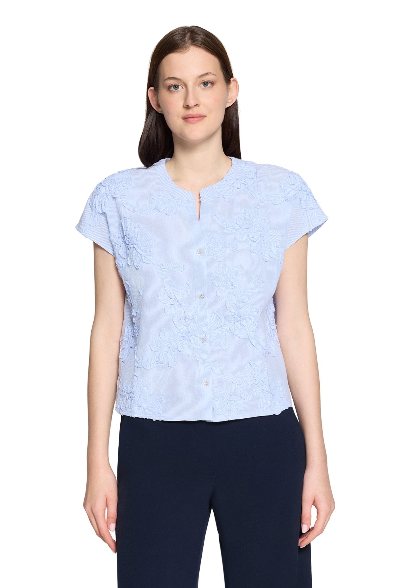 Betty & Co Damen Blusen White/Light Blu