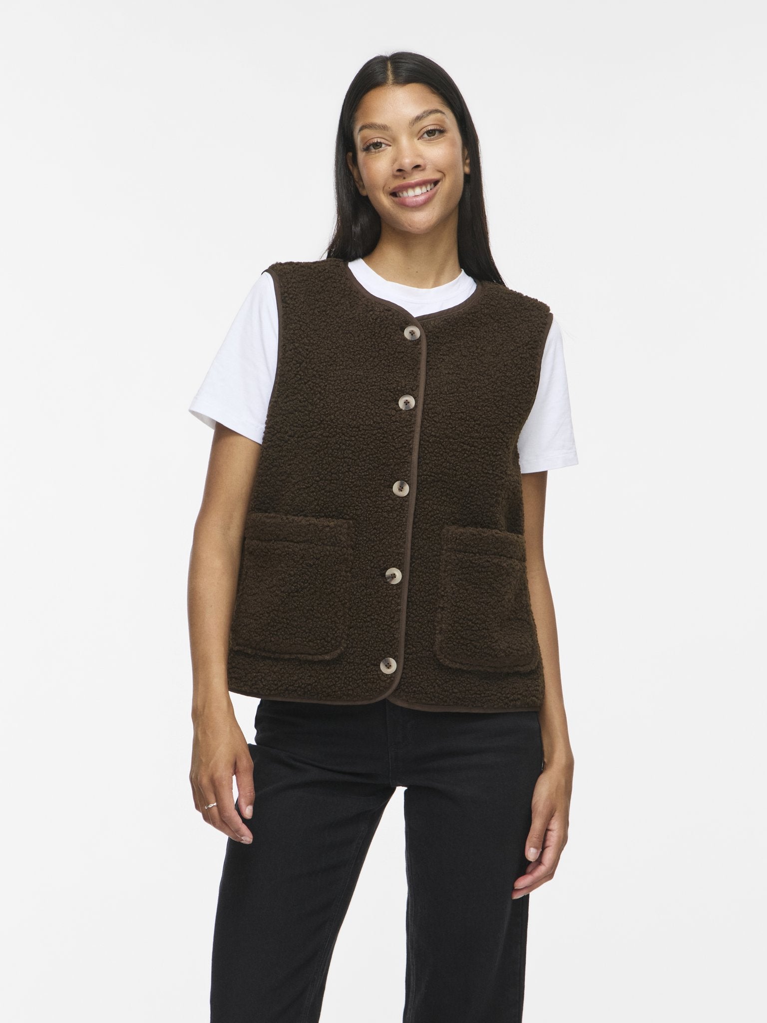 Vila Damen Outdoorwesten Coffee Bean