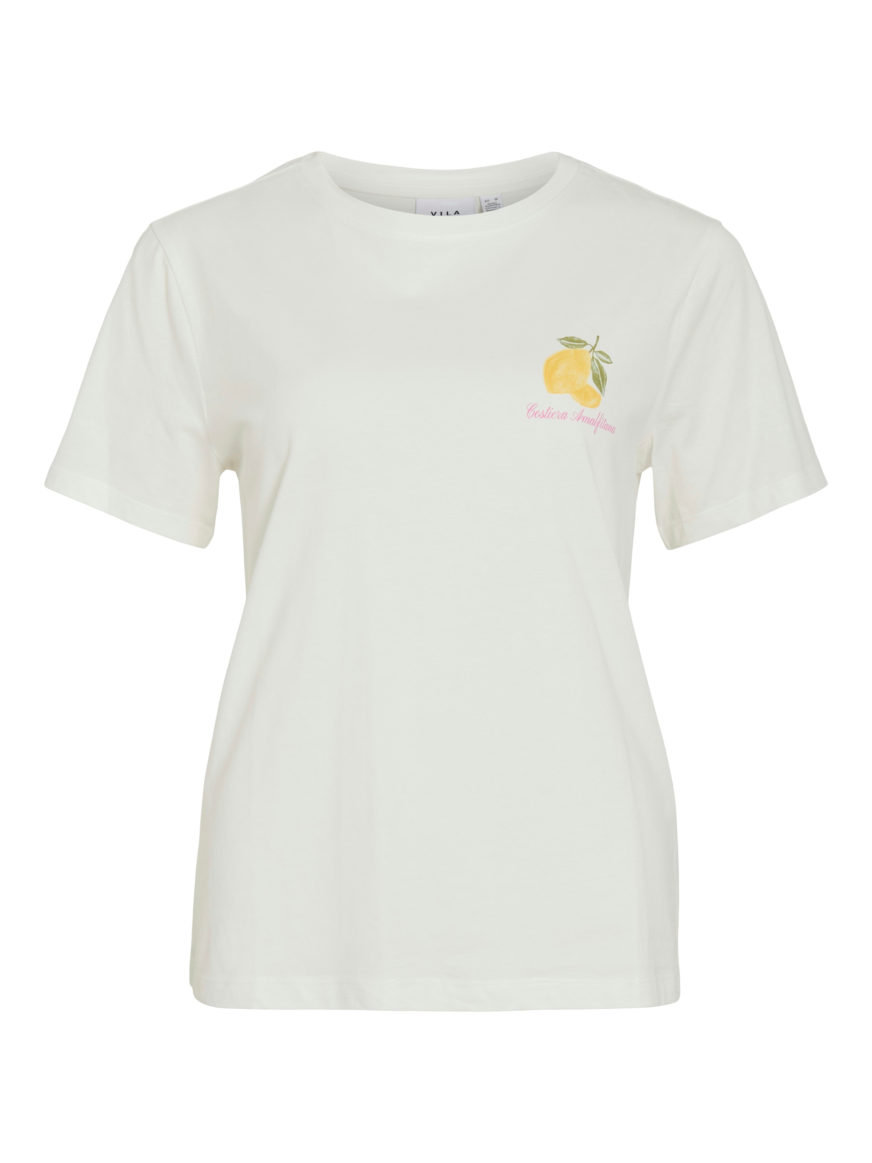 Vila Damen T-Shirts Snow White/Lemo