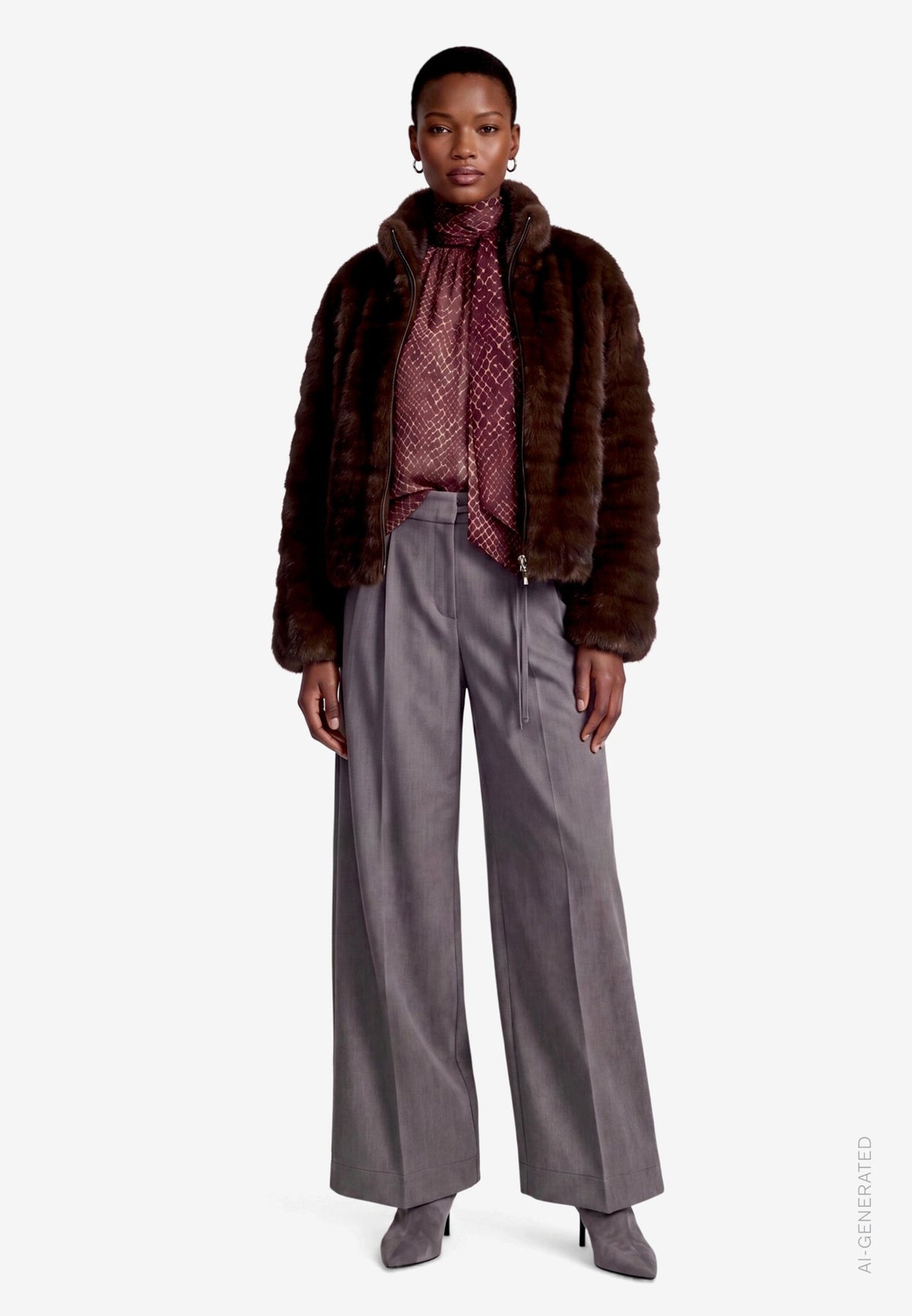 Zero Damen Blusen Grey/Brown