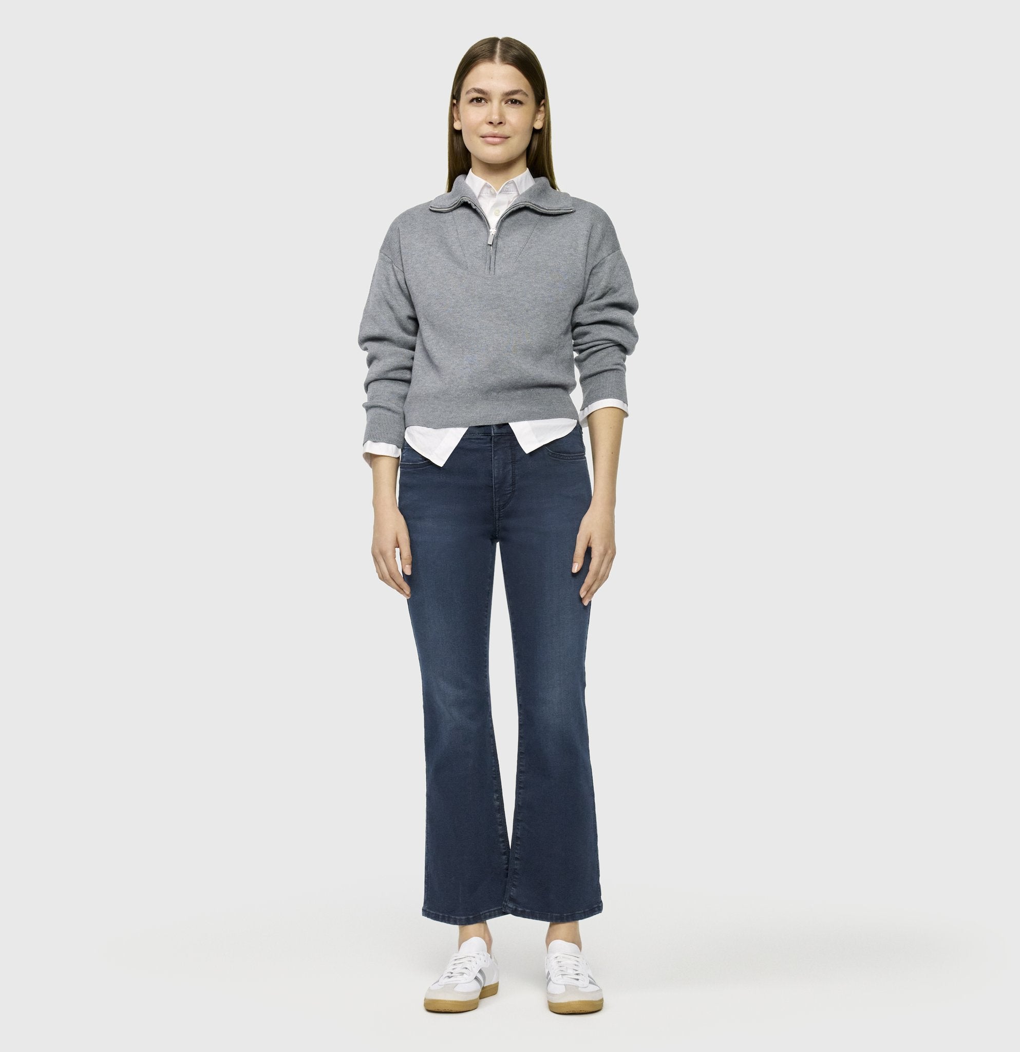 Mac Damen Jeans Blue Overdyed B