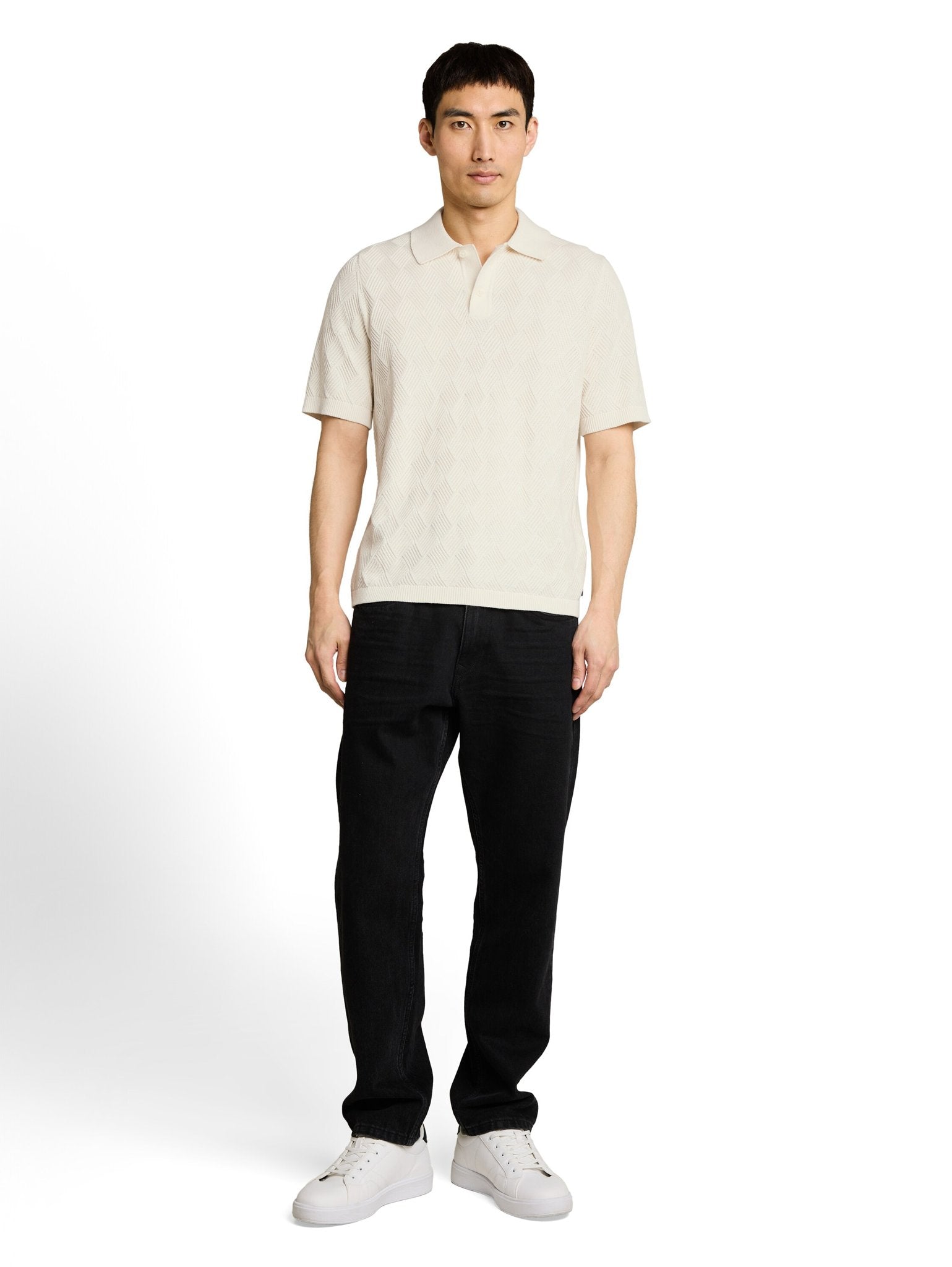 Tom Tailor Herren Polo-Shirts Gardenia White
