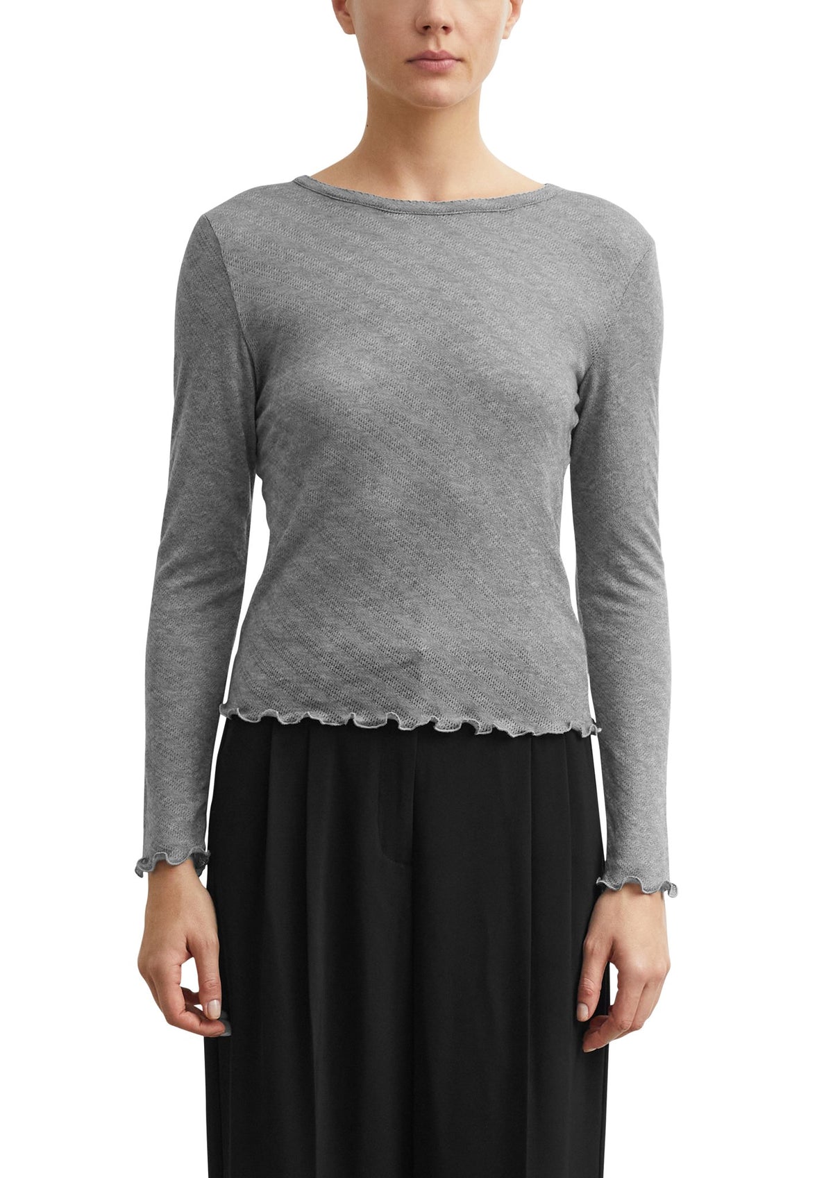 Comma Damen T-Shirts W Grey/Black