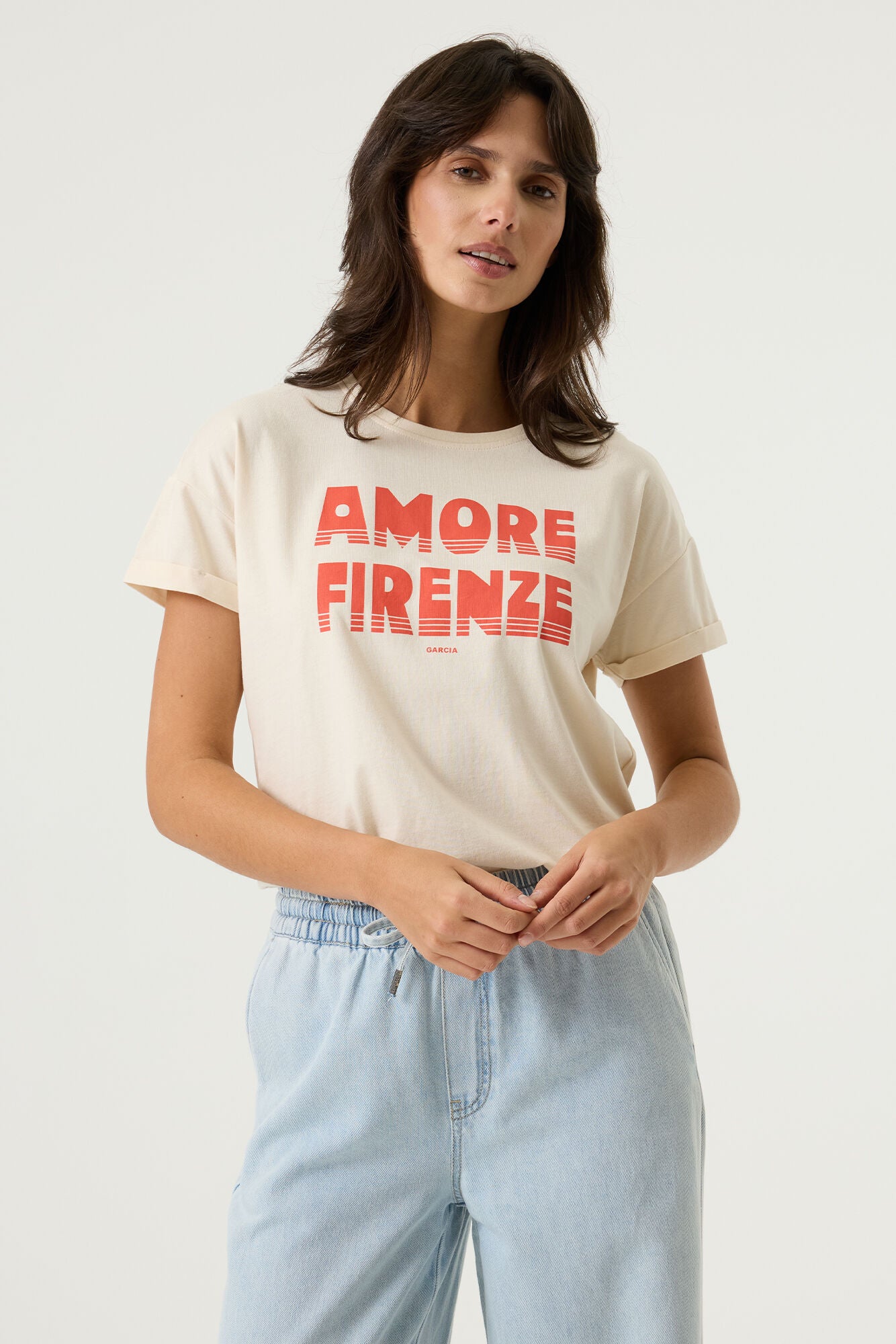 Garcia Damen T-Shirts Whitecap
