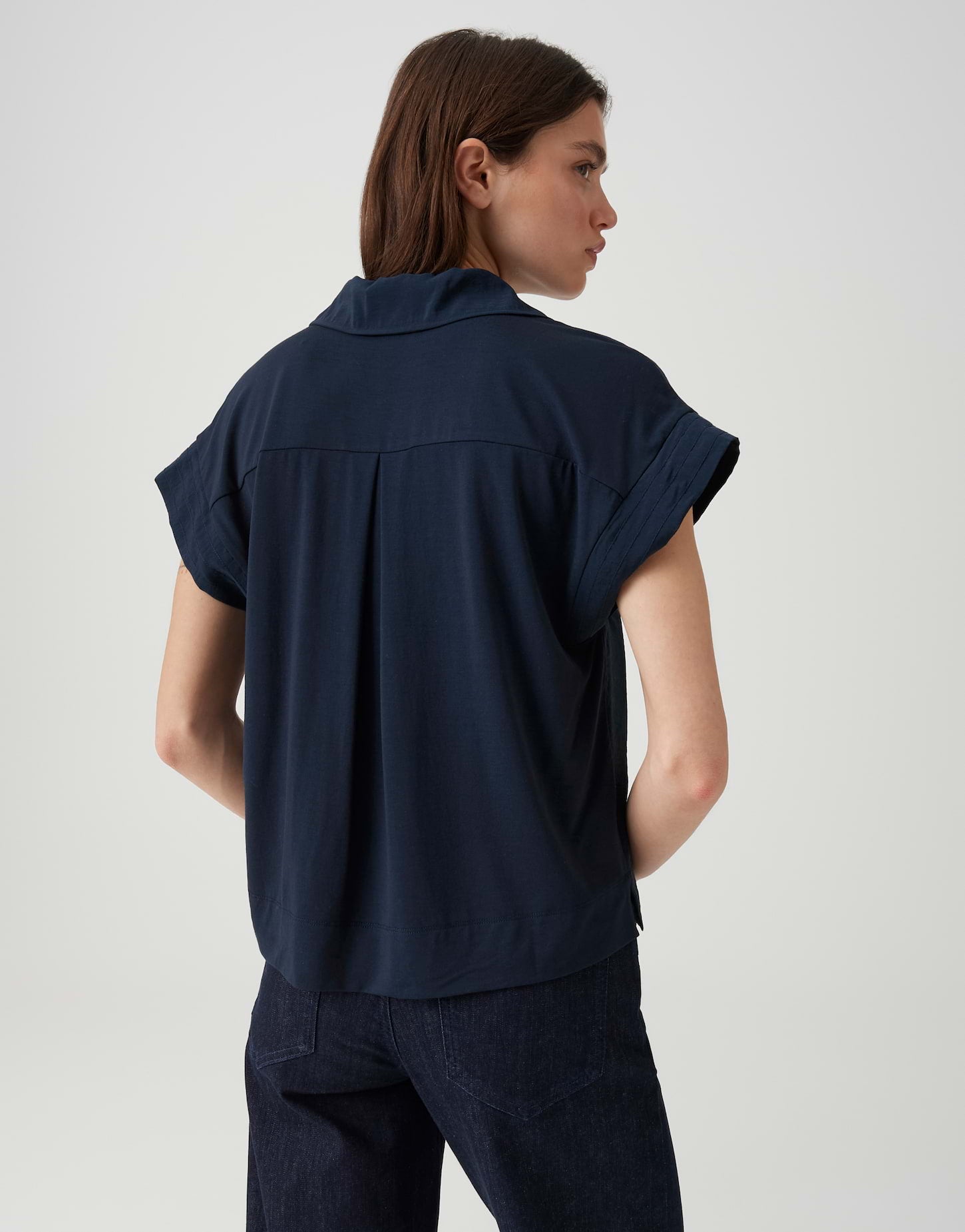 Opus Damen T-Shirts Coal Blue