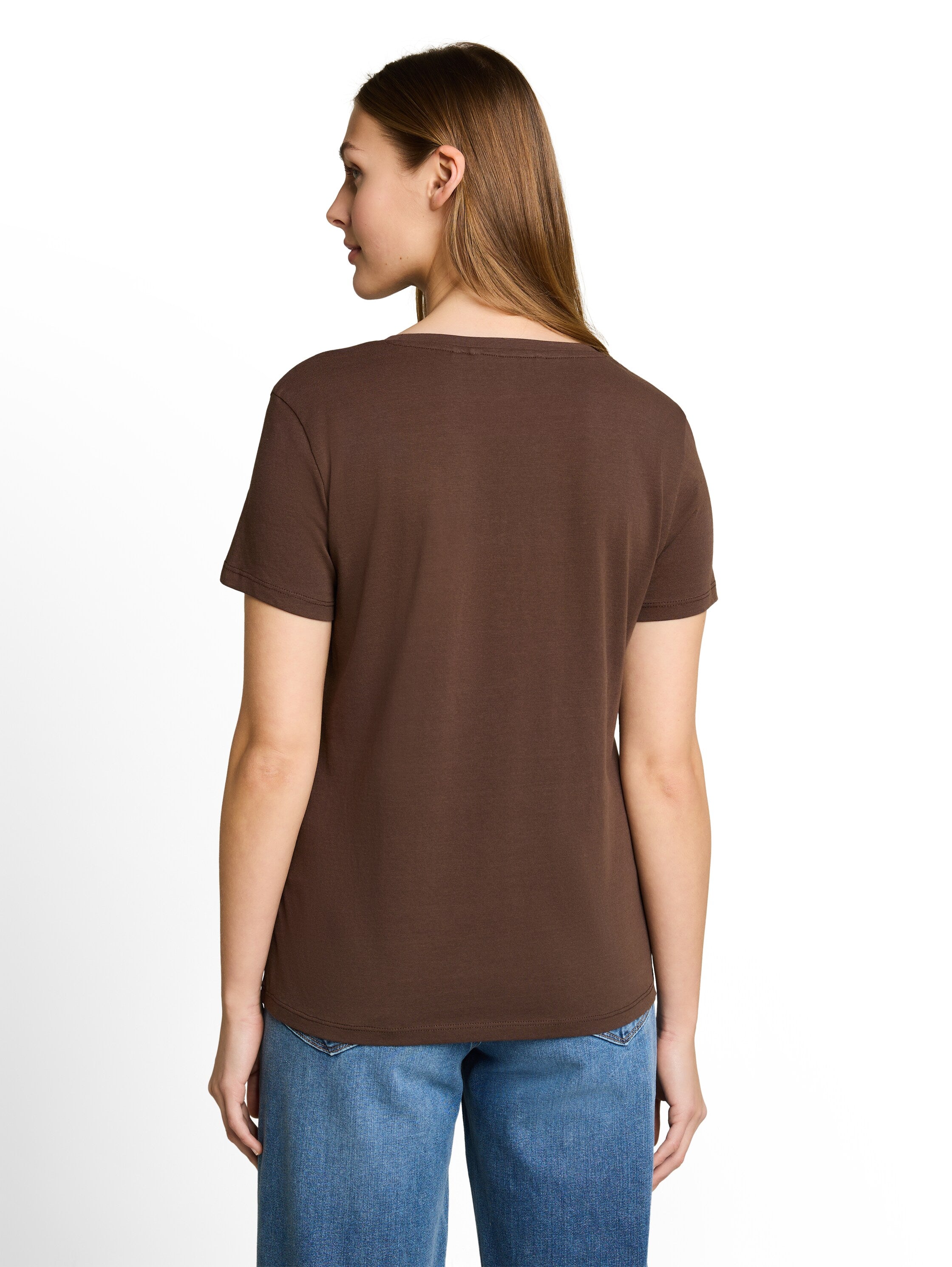 Tom Tailor denim Damen T-Shirts Cool Dark Brown