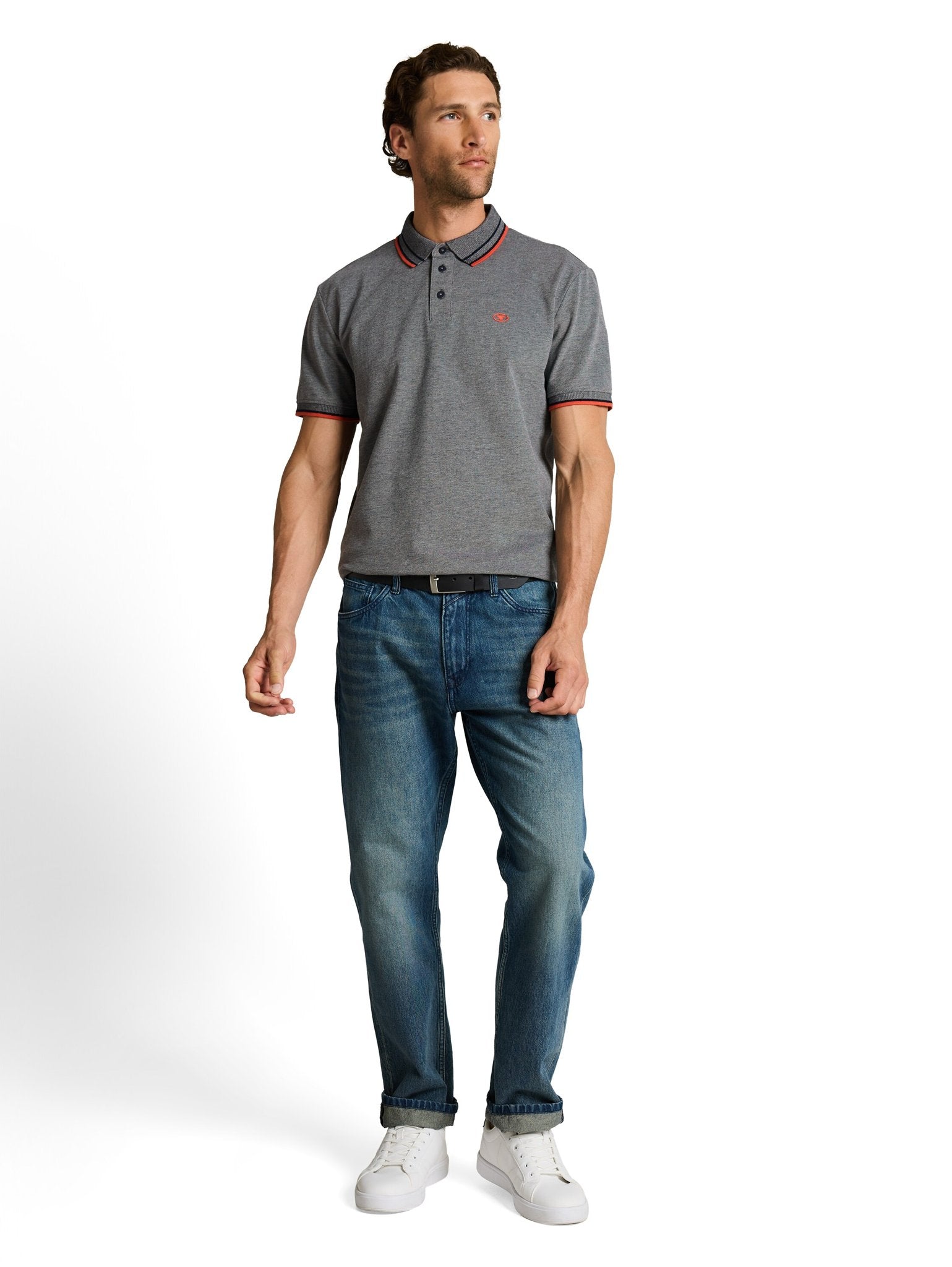 Tom Tailor Herren Polo-Shirts Greyish Green T