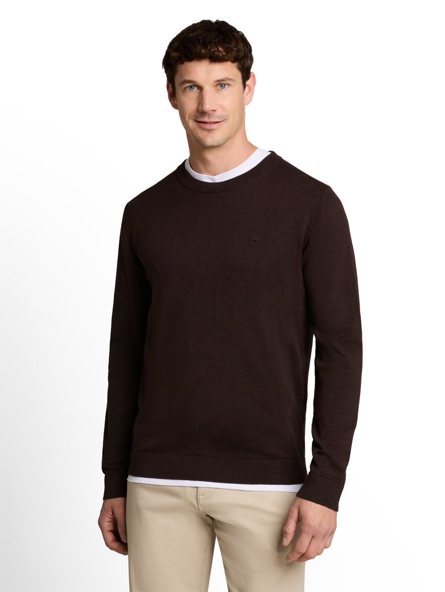 Tom Tailor Herren Pullover Dark Chocolate