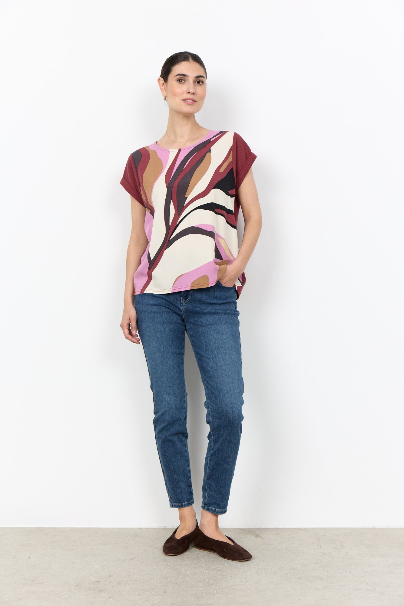 Soya Concept Damen Blusen kurz Oxblood Red Com