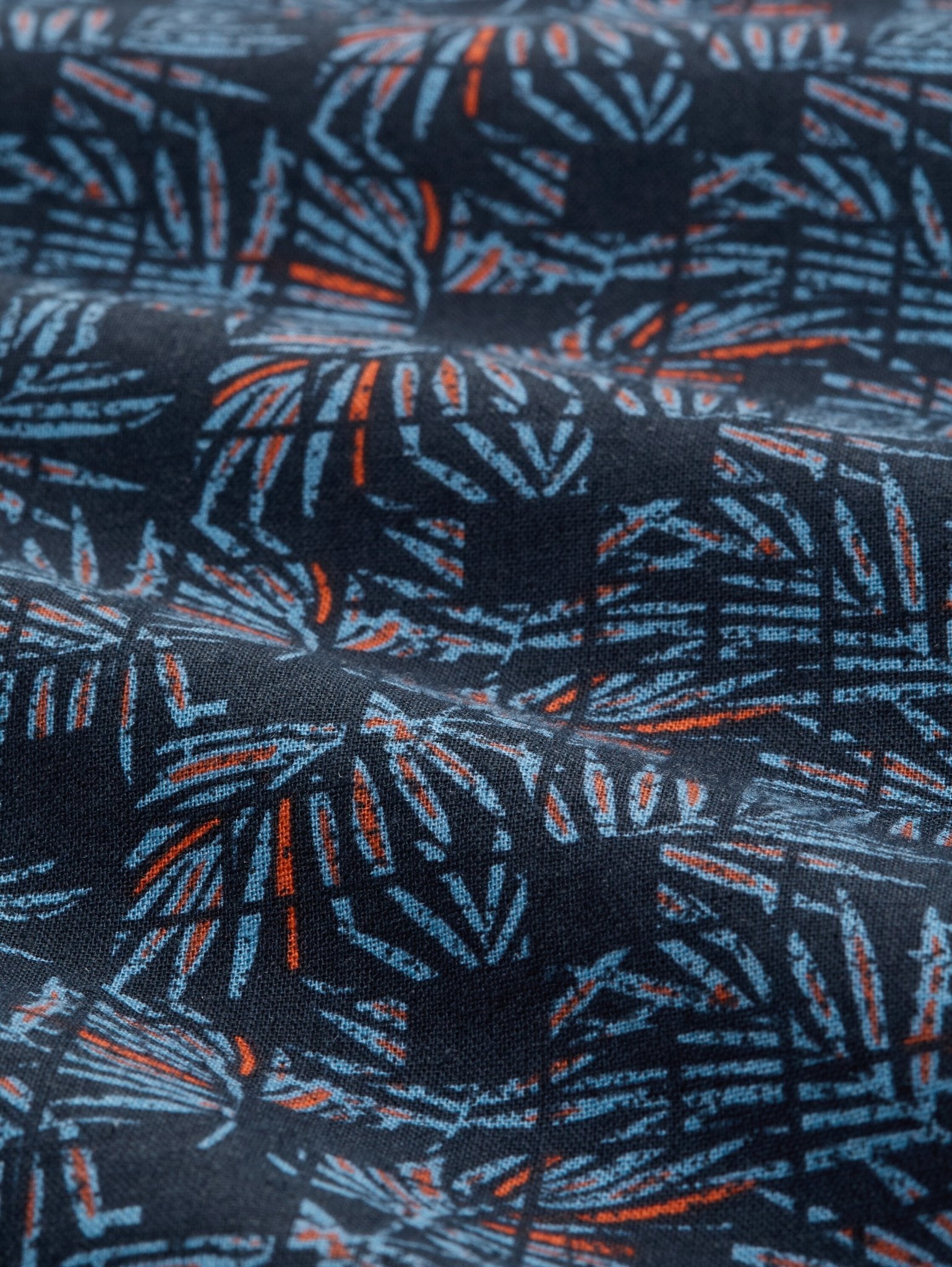 Tom Tailor Herren Hemden kurz Blue Palm Tree