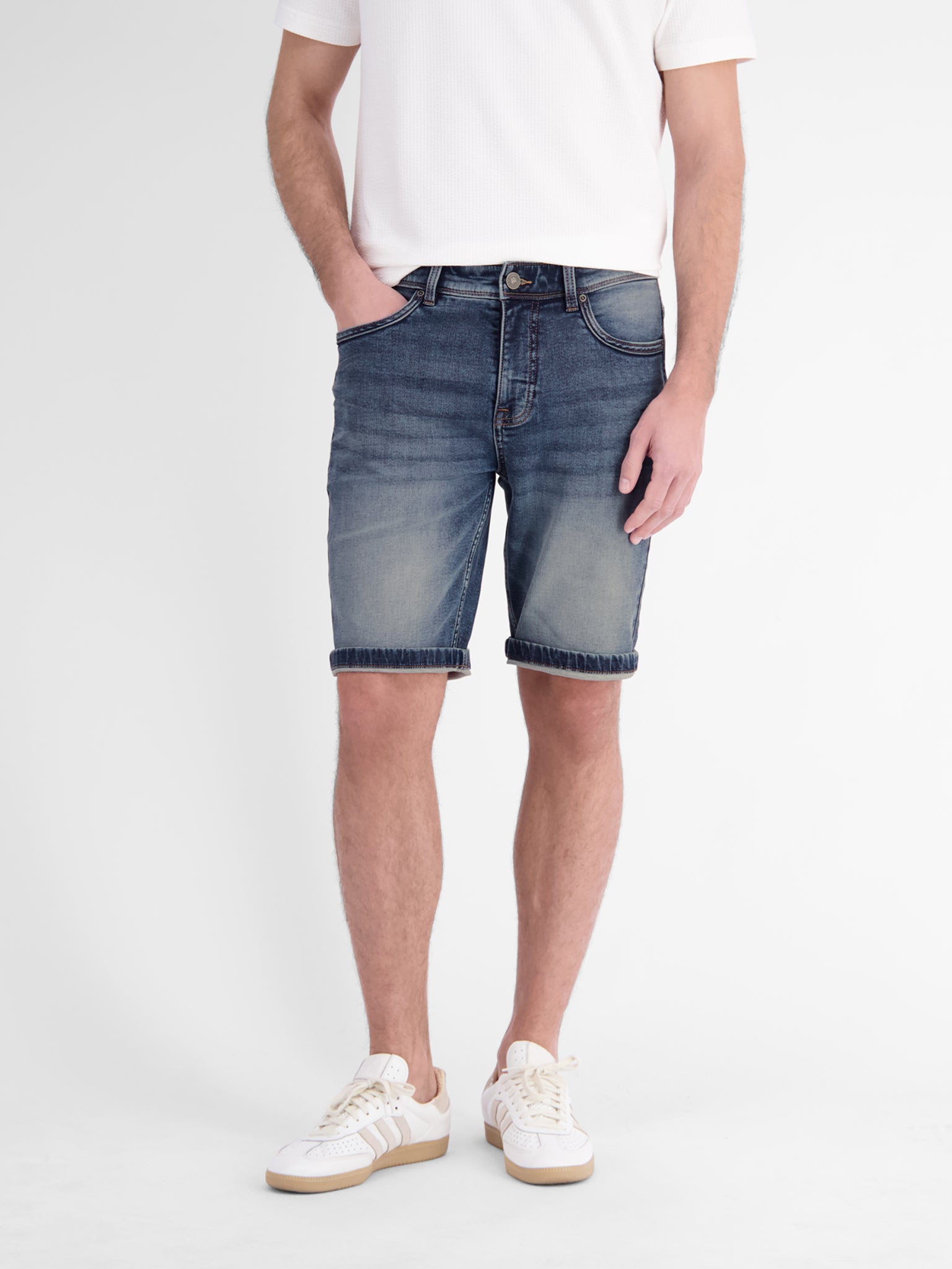 Lerros Herren Shorts Mid Blue Used W