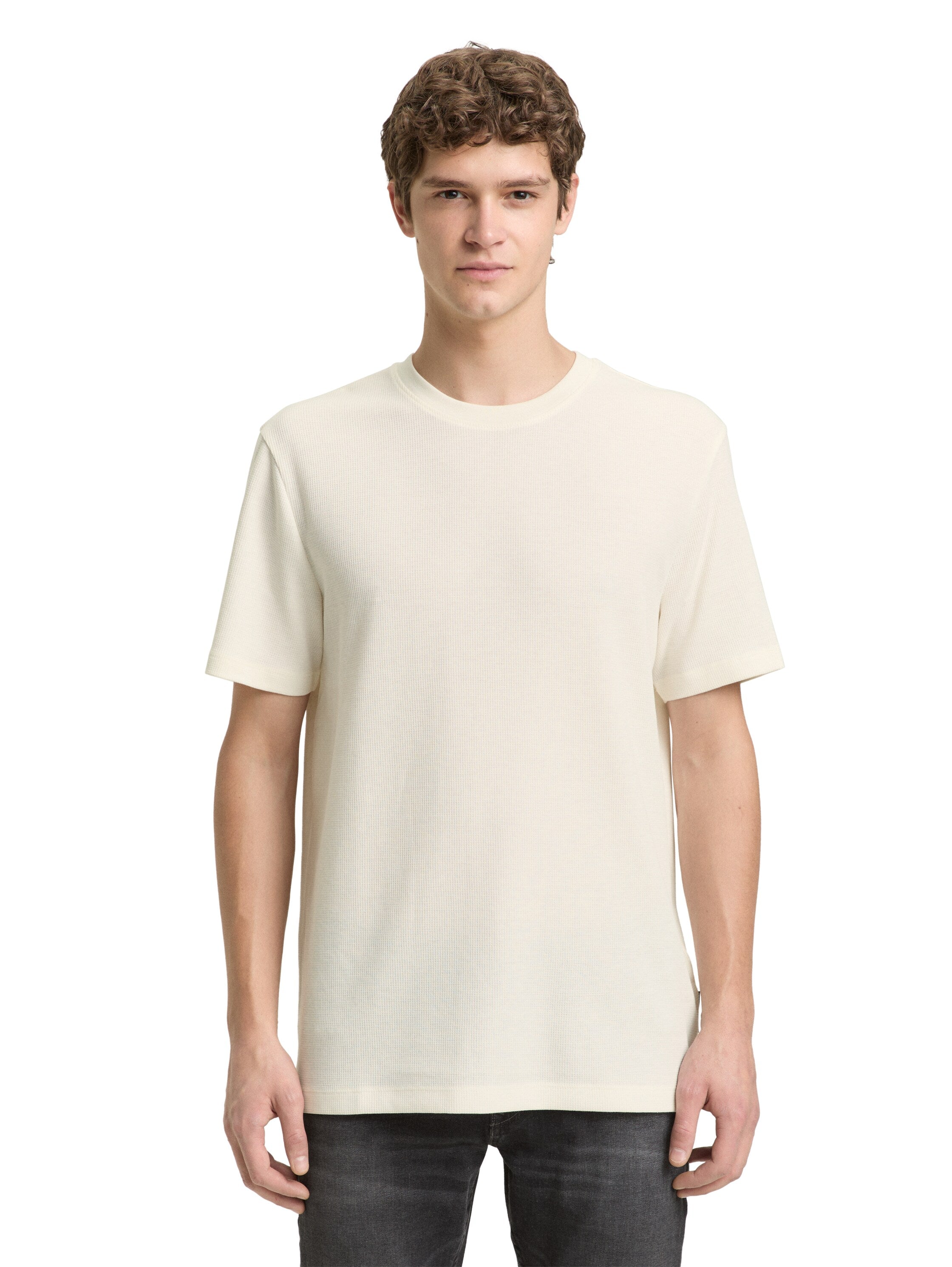 Tom Tailor denim Herren T-Shirts kurz Wool White