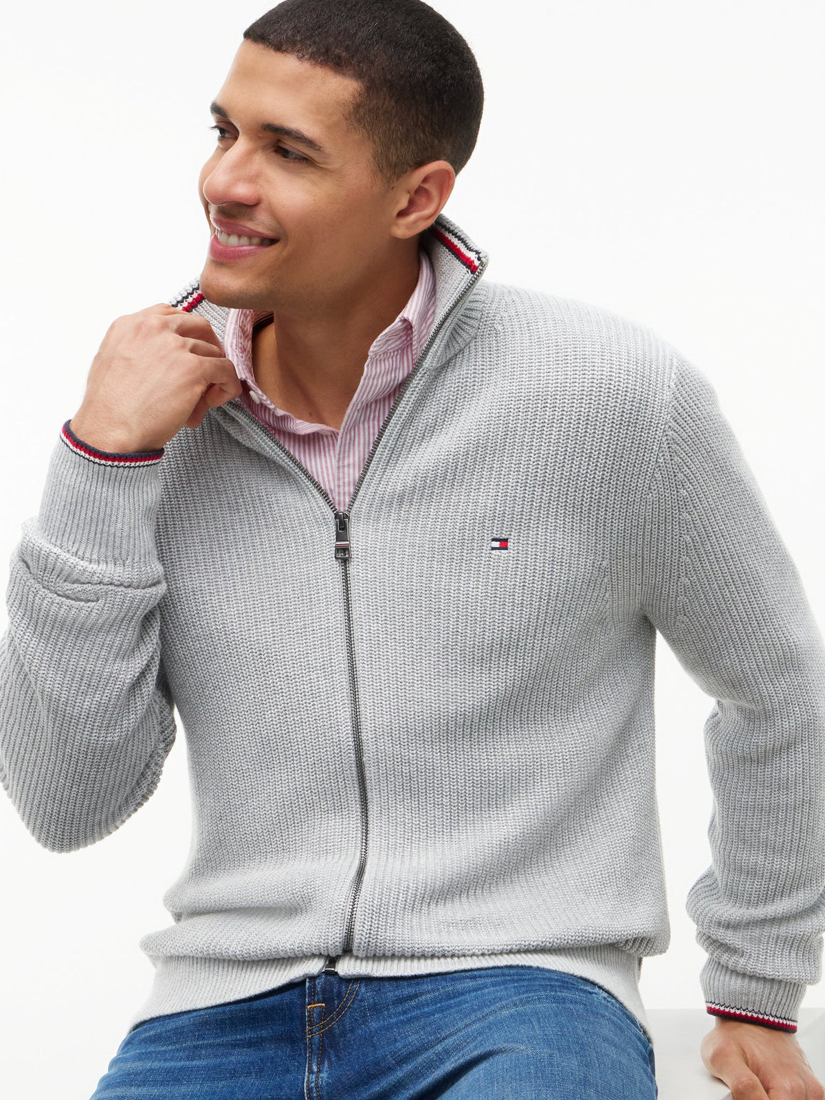 Tommy Hilfiger Herren Strickjacken P Grey
