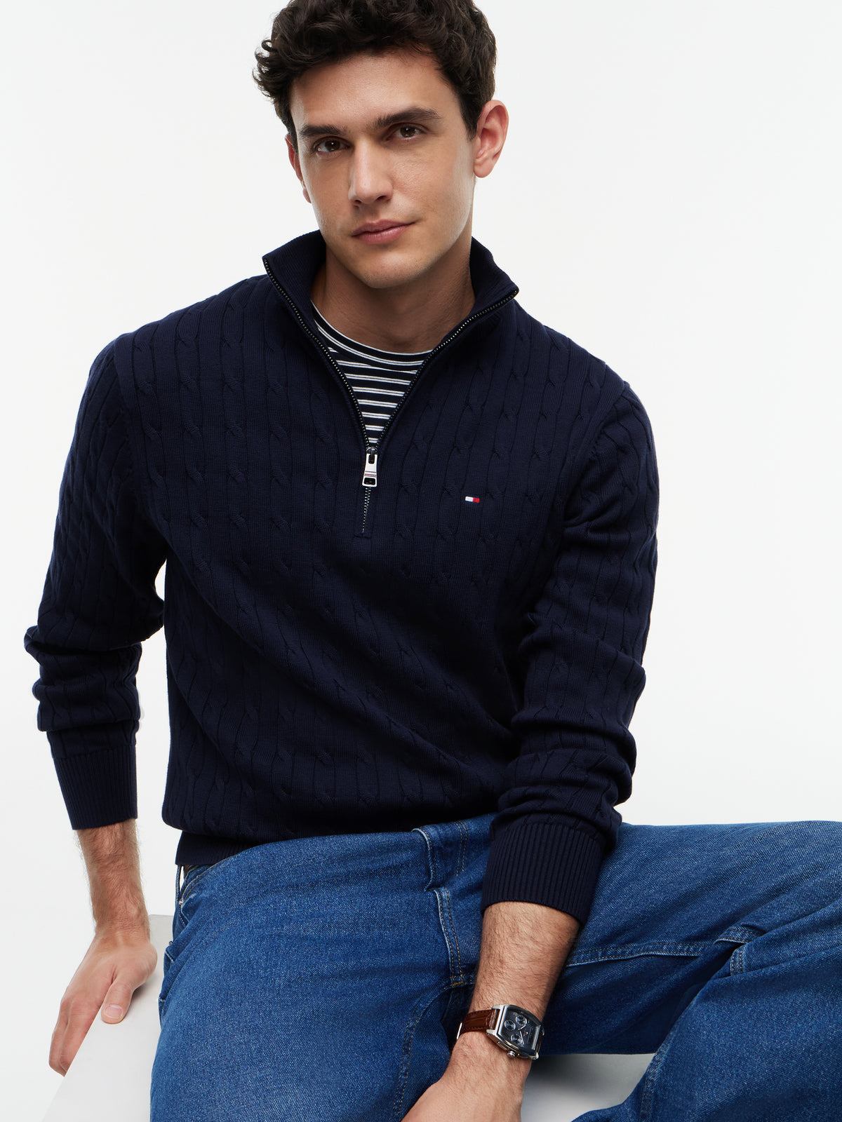 Tommy Hilfiger Herren Pullover Dw Blue