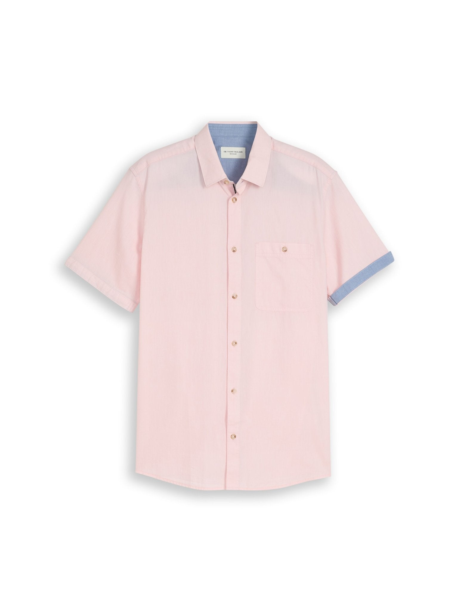 Tom Tailor Herren Hemden kurz Pink Horizontal