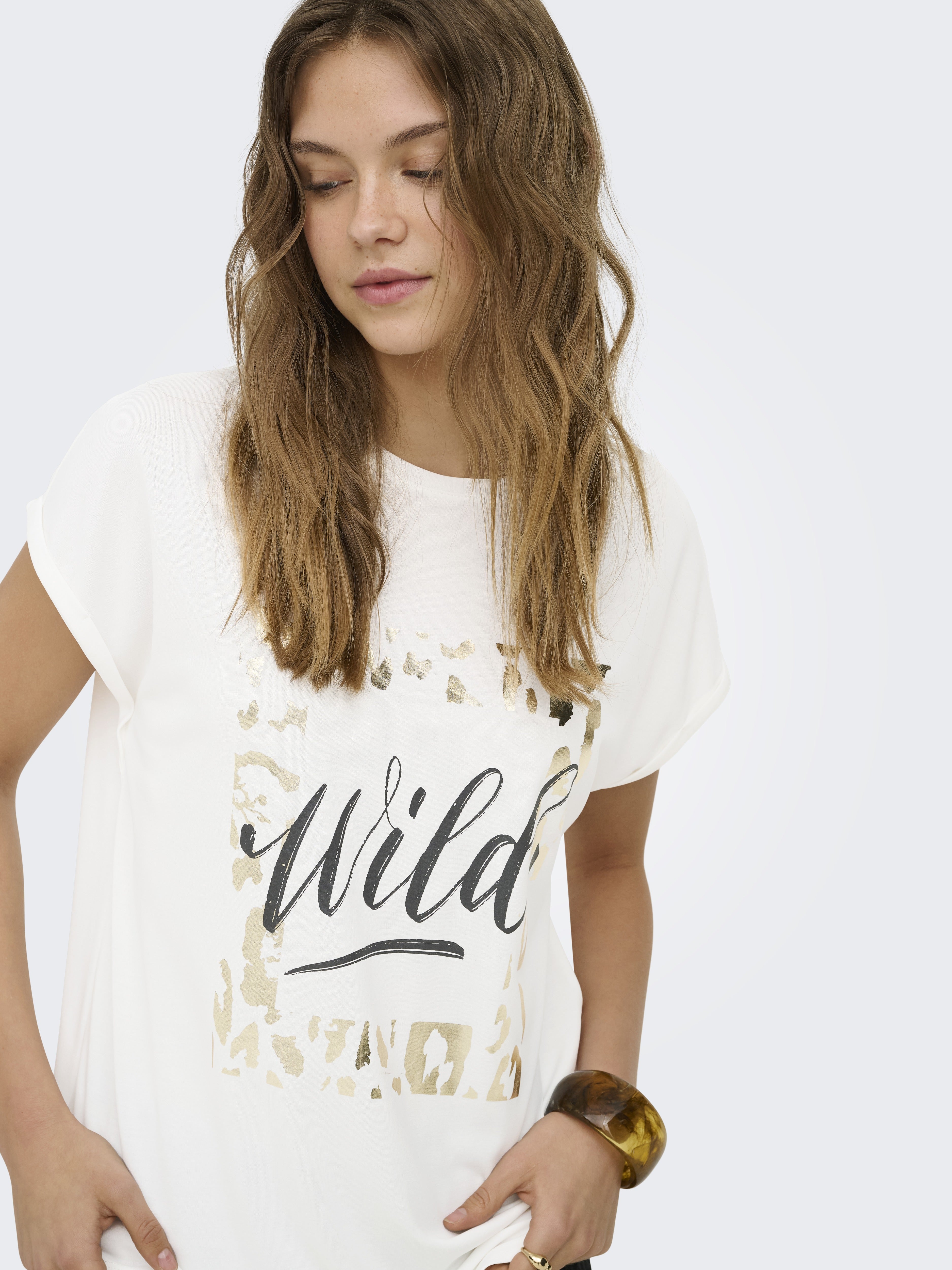 only Damen T-Shirts Cloud Dancer/Wi