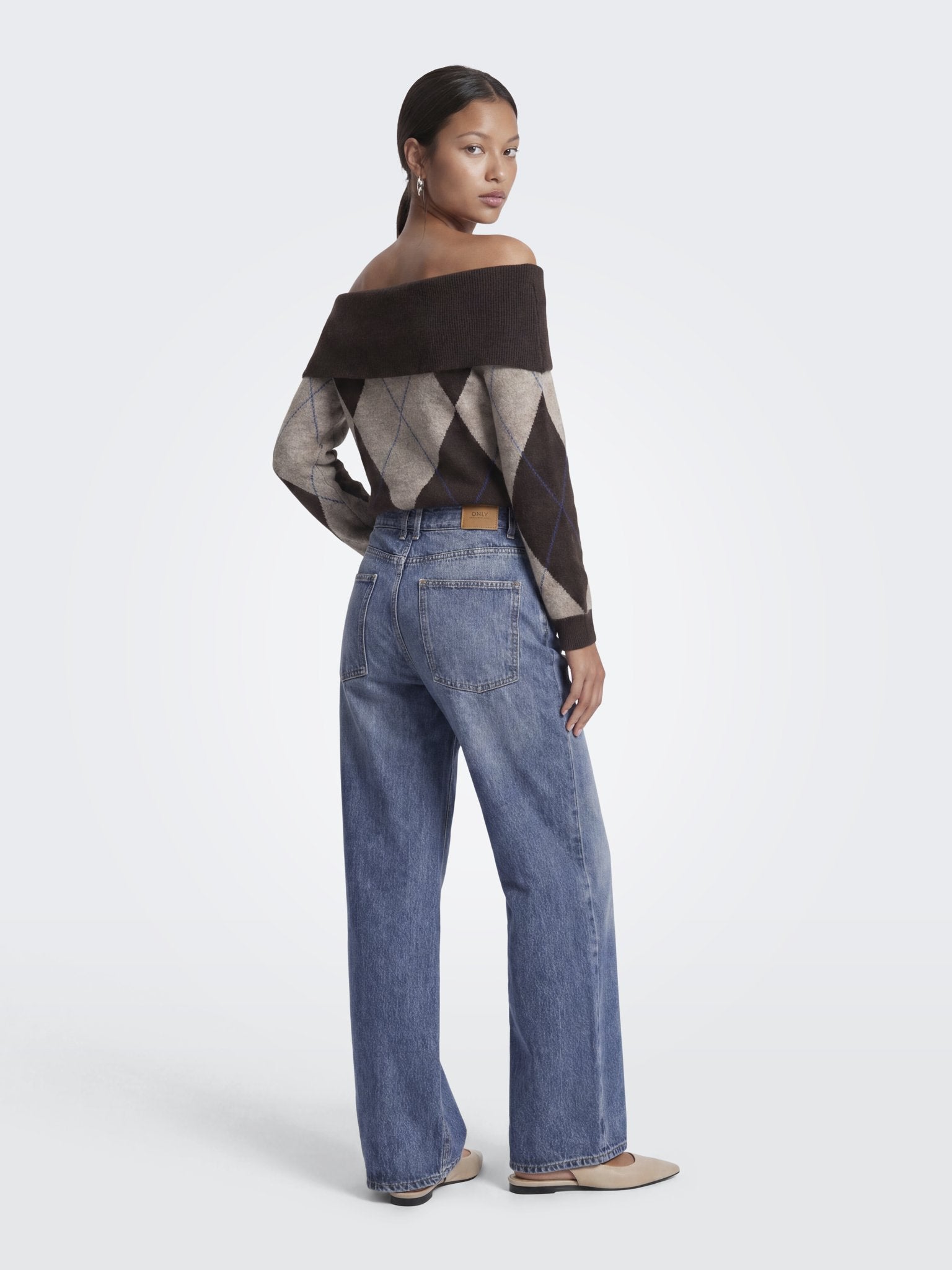 only Damen Pullover Coffee Bean/Wal