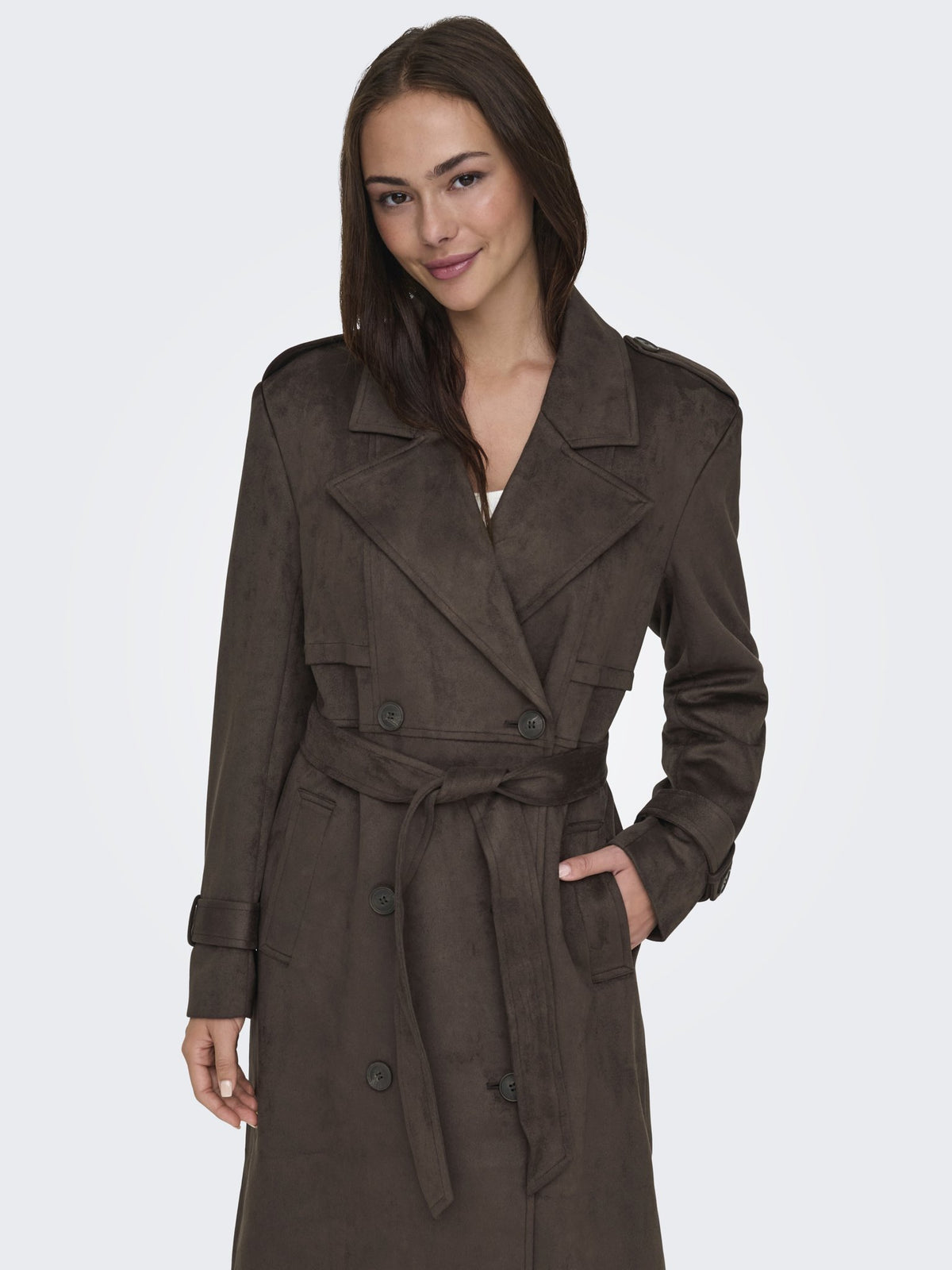 Only Damen Mantel Chocolate Brown