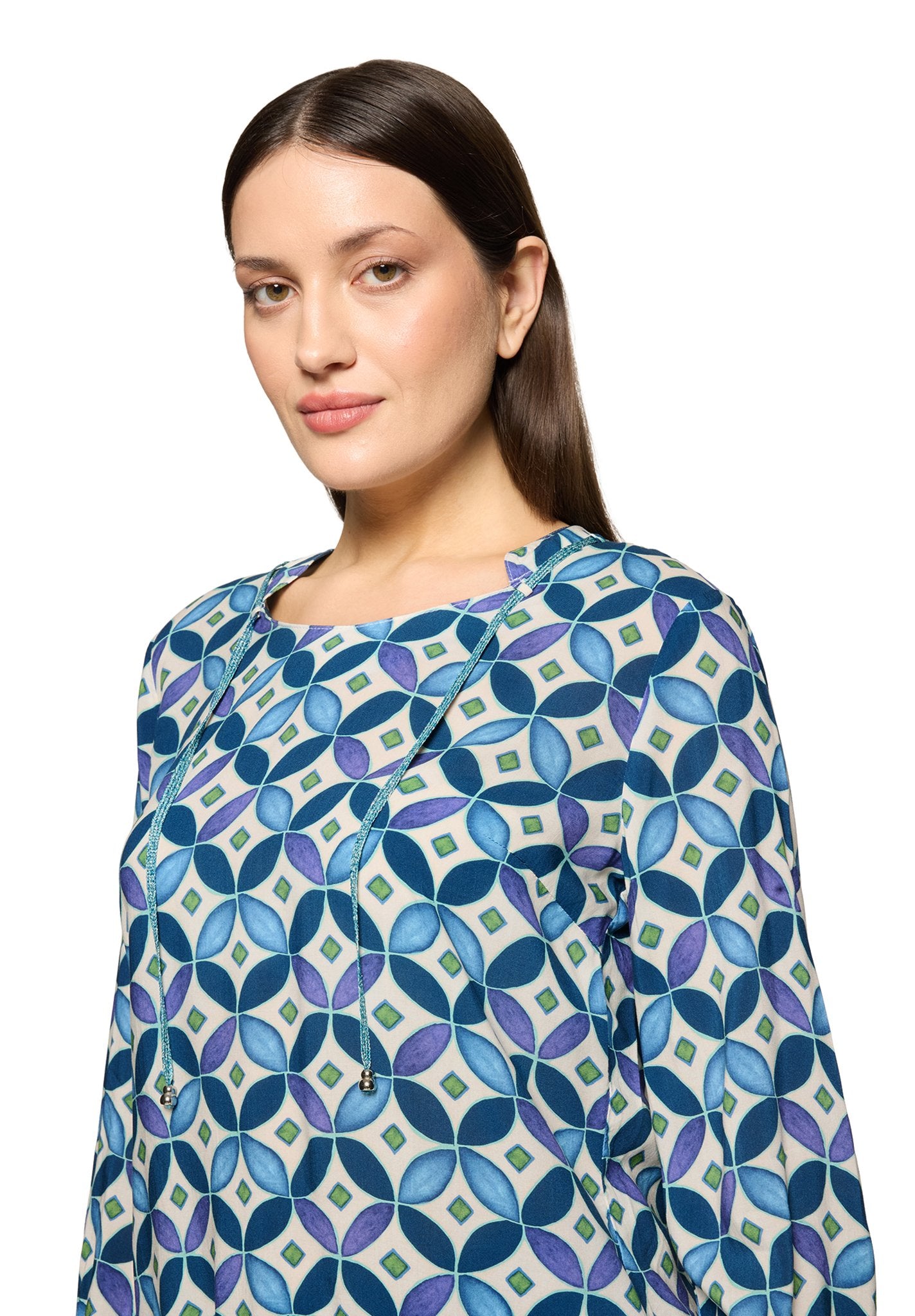 Cartoon Damen Blusen Blue/Green