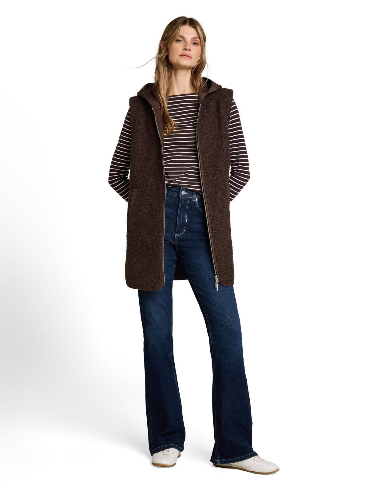Tom Tailor Damen Sweatjacken Java Dark Brown