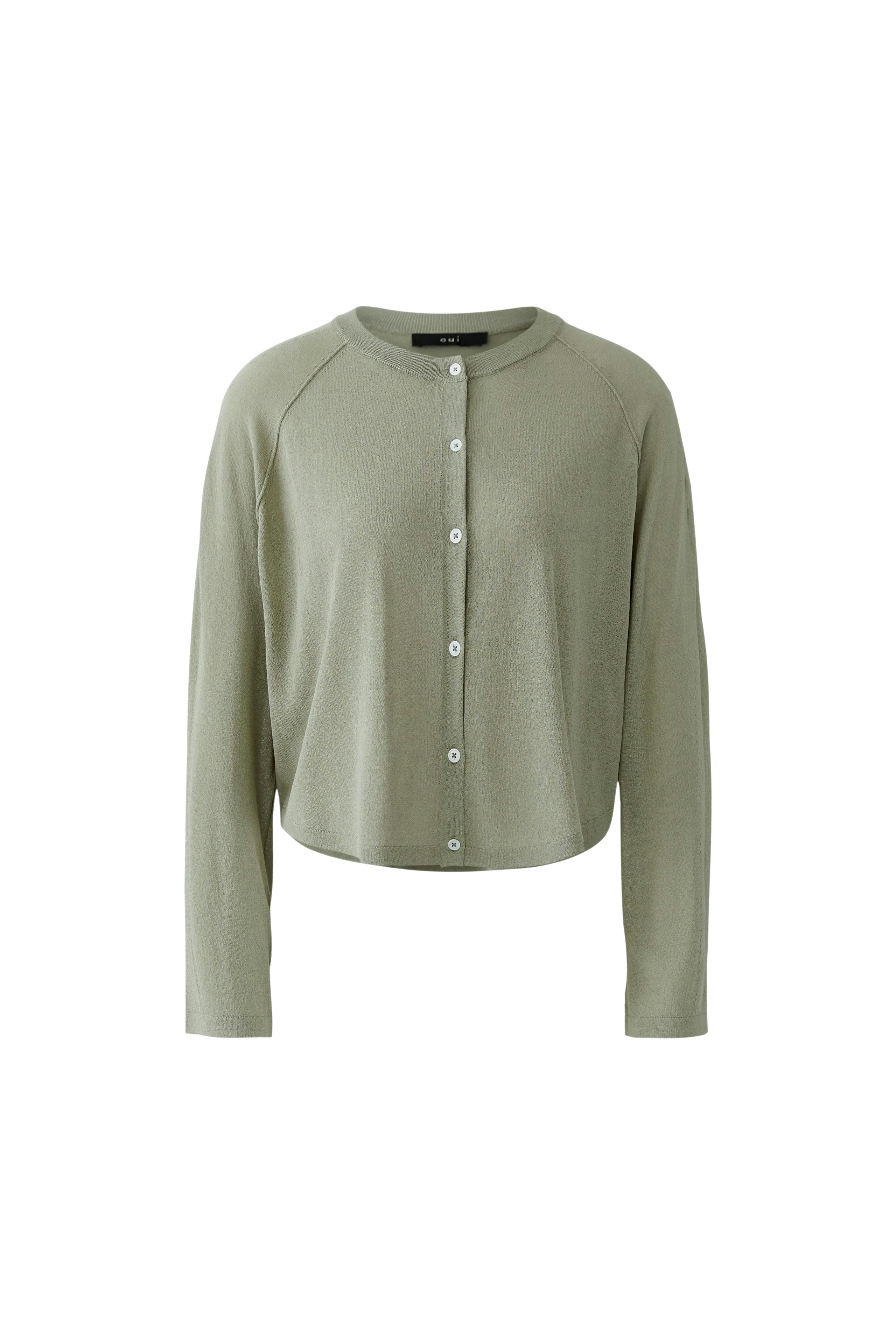 Oui Damen Strickjacken Seagrass
