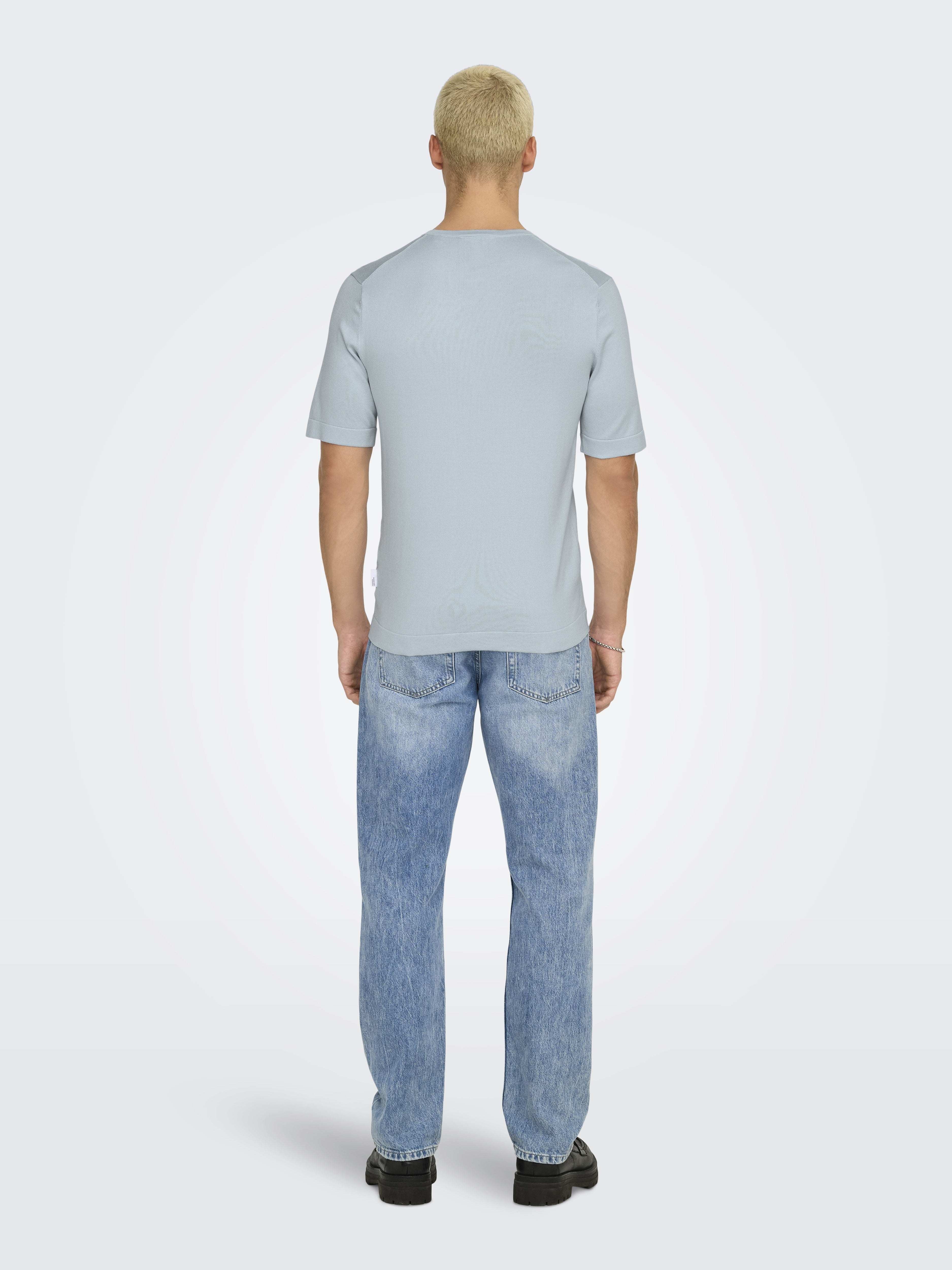 Only & Sons Herren T-Shirts kurz Blue Fog