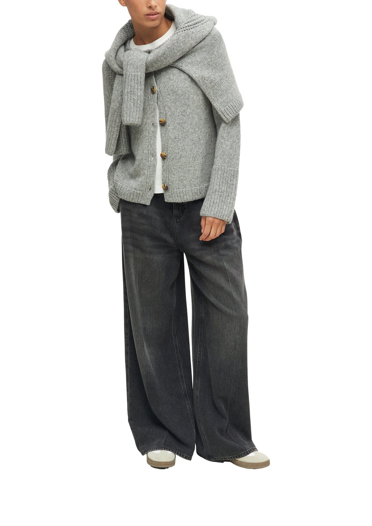 S. Oliver red Damen Strickjacken W Grey/Black