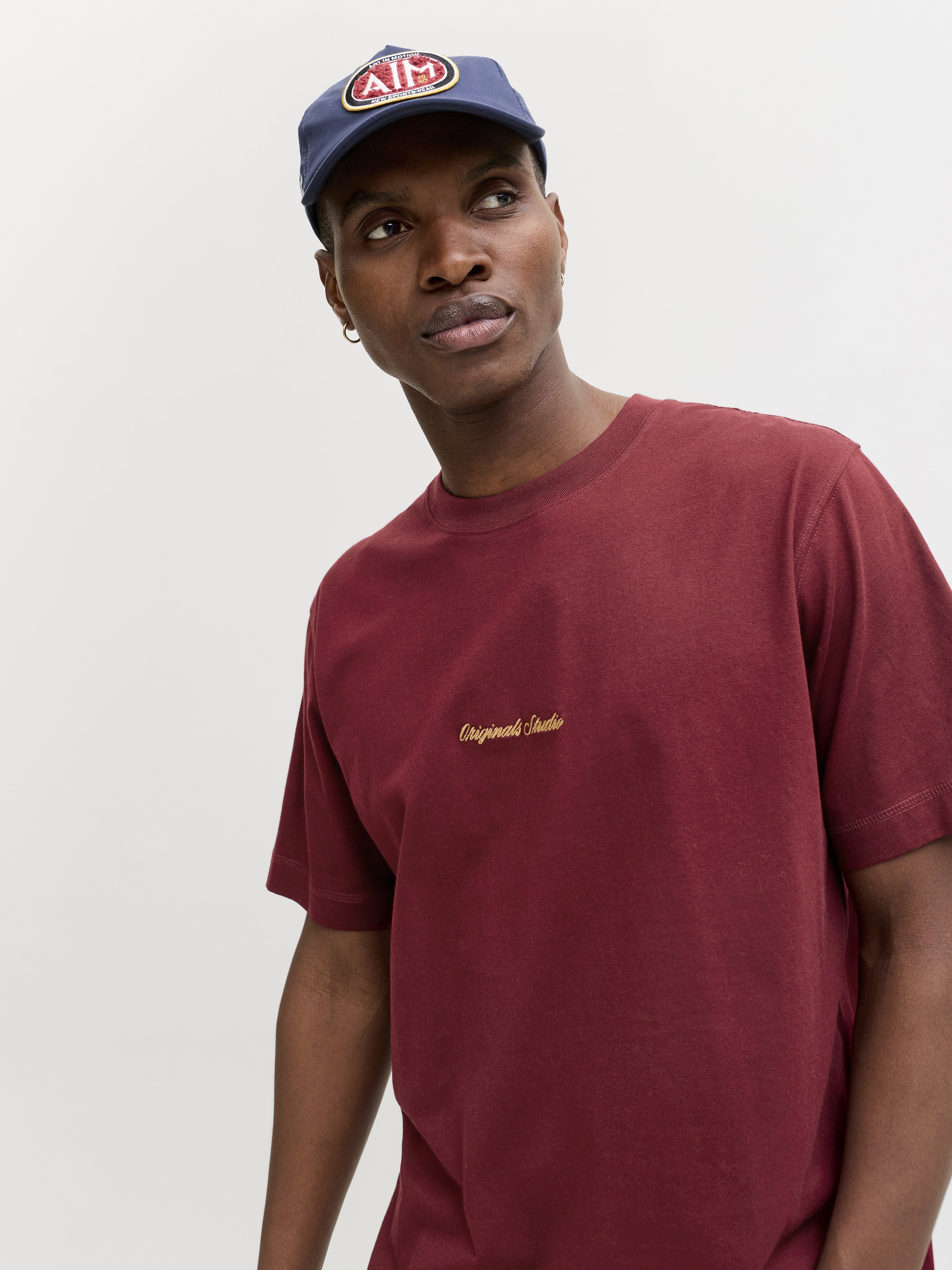 Jack & Jones Herren T-Shirts kurz Cabernet