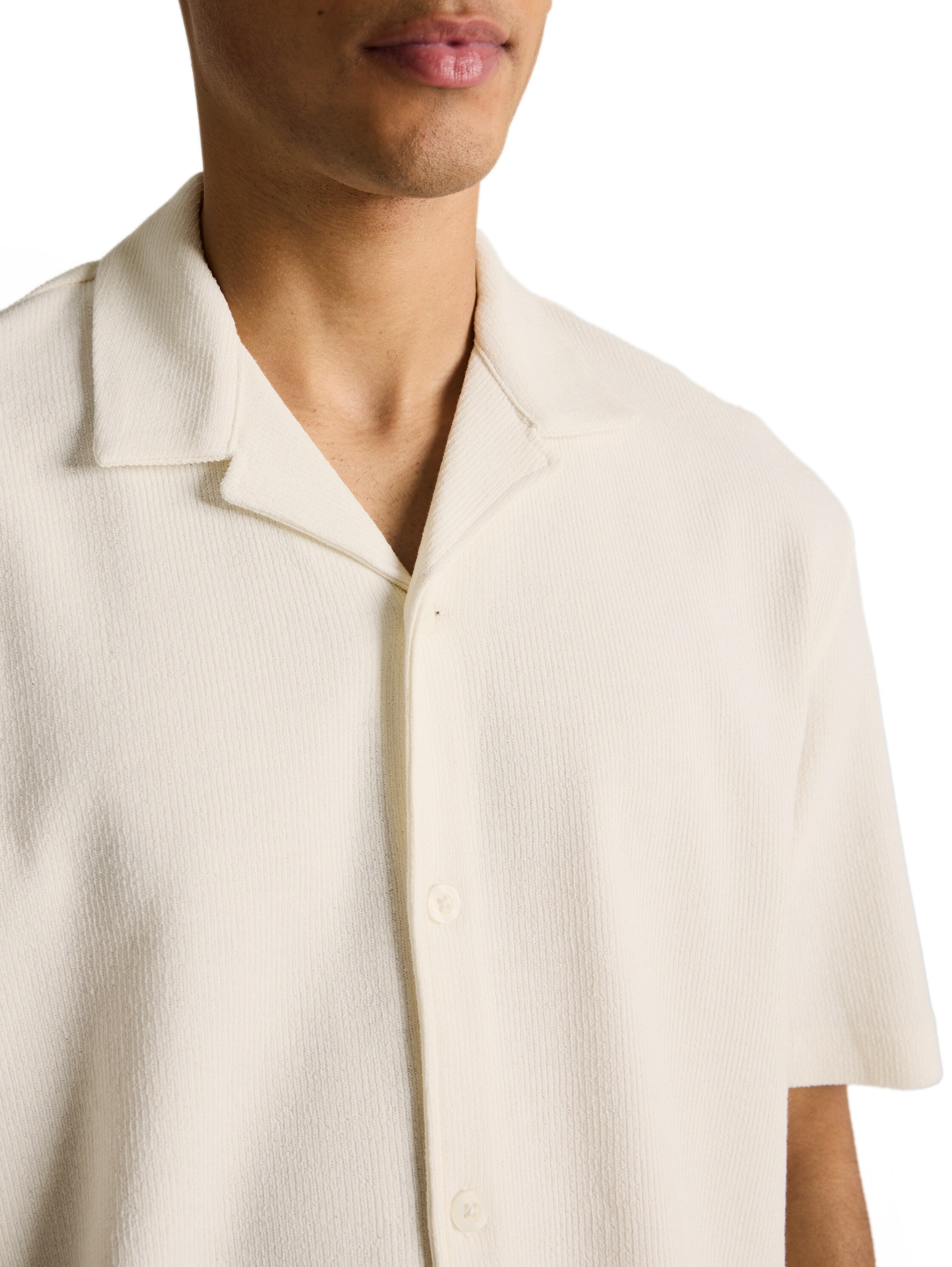 Tom Tailor denim Herren Hemden kurz Wool White