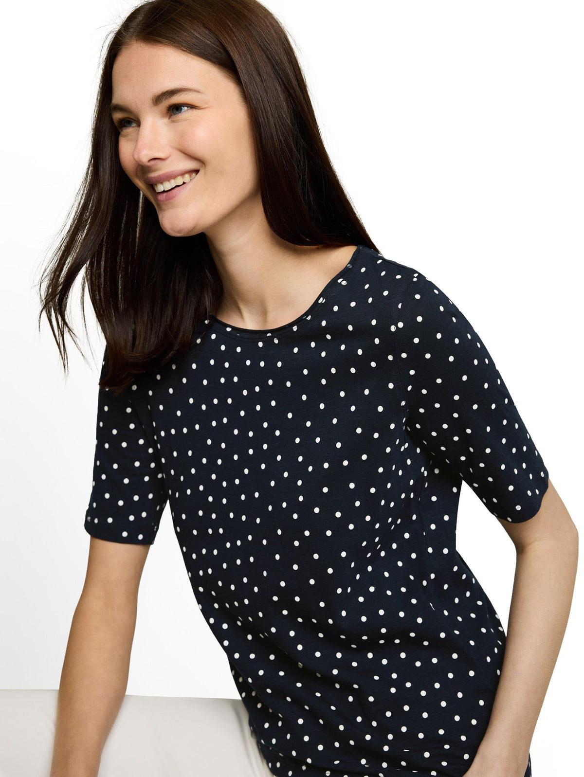 Tom Tailor Damen T-Shirts Navy White Smal