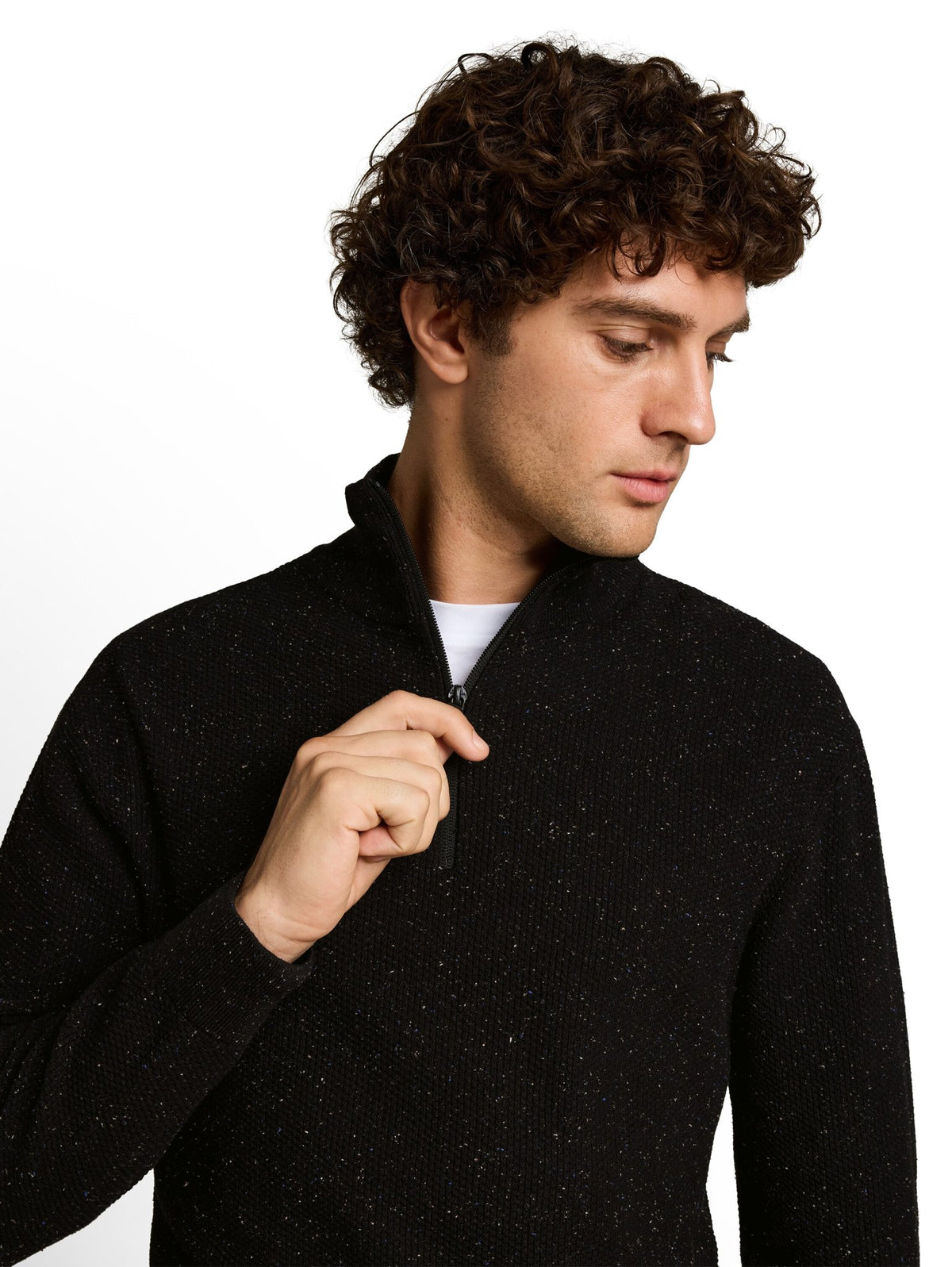 Tom Tailor denim Herren Pullover Black Multicolo