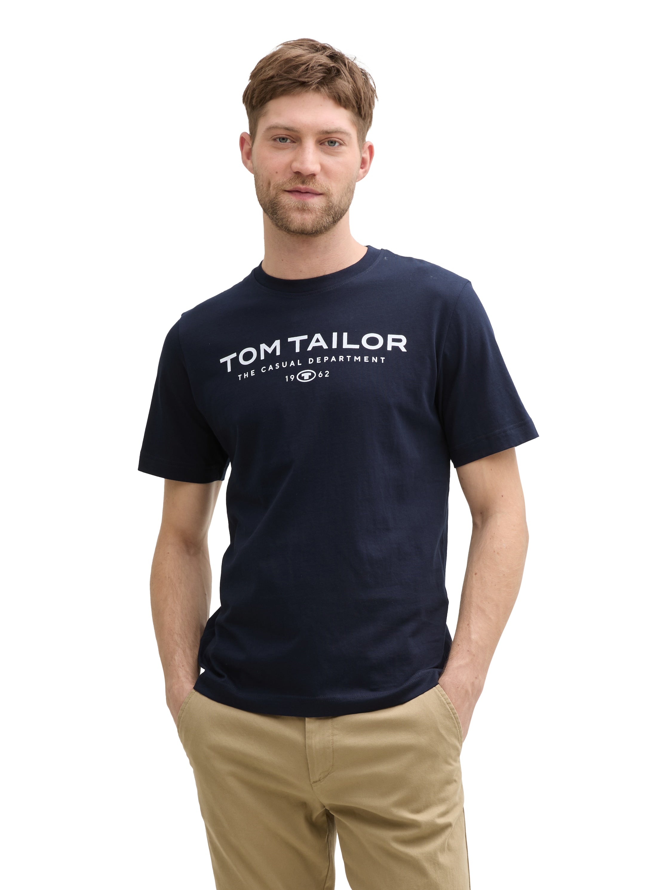 Tom Tailor Herren T-Shirts kurz Sky Captain Blu