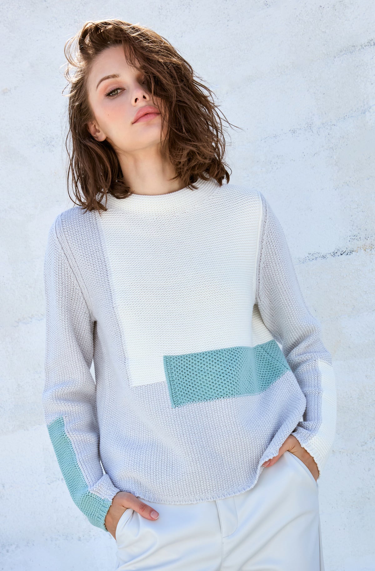 Monari Damen Pullover Chalk