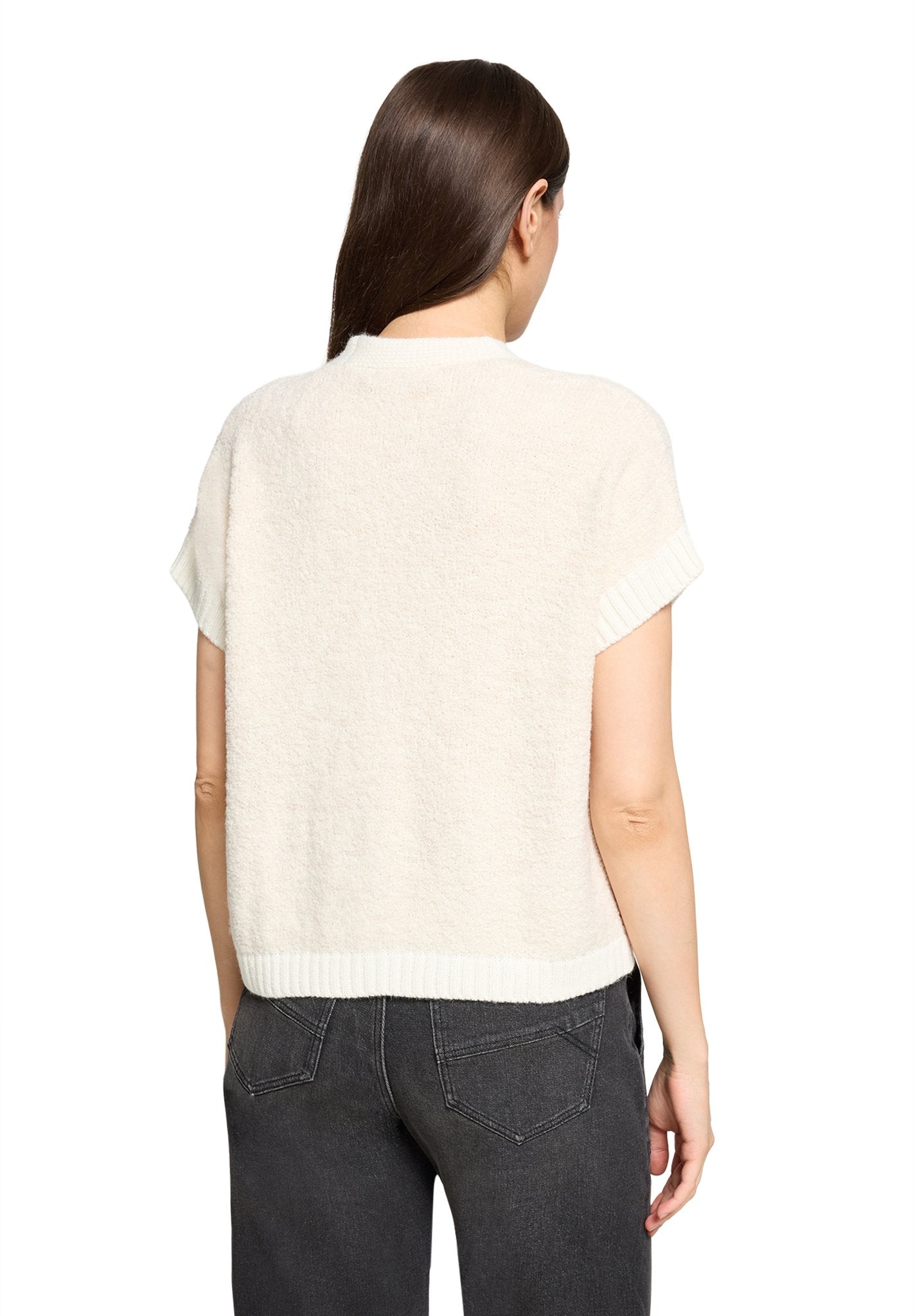 Betty & Co Damen Strickjacken Cream/Cream