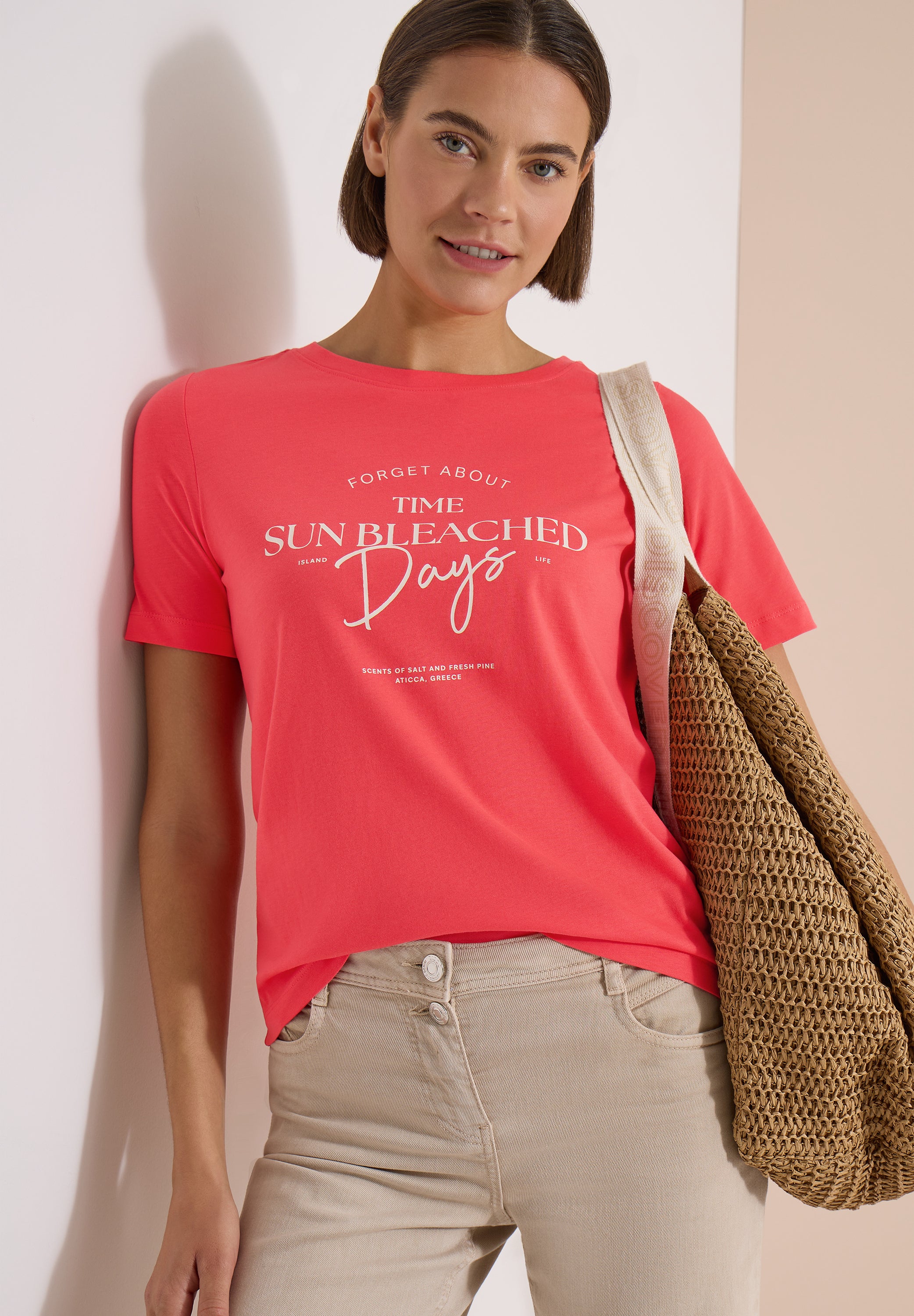 Cecil Damen T-Shirts  Coral