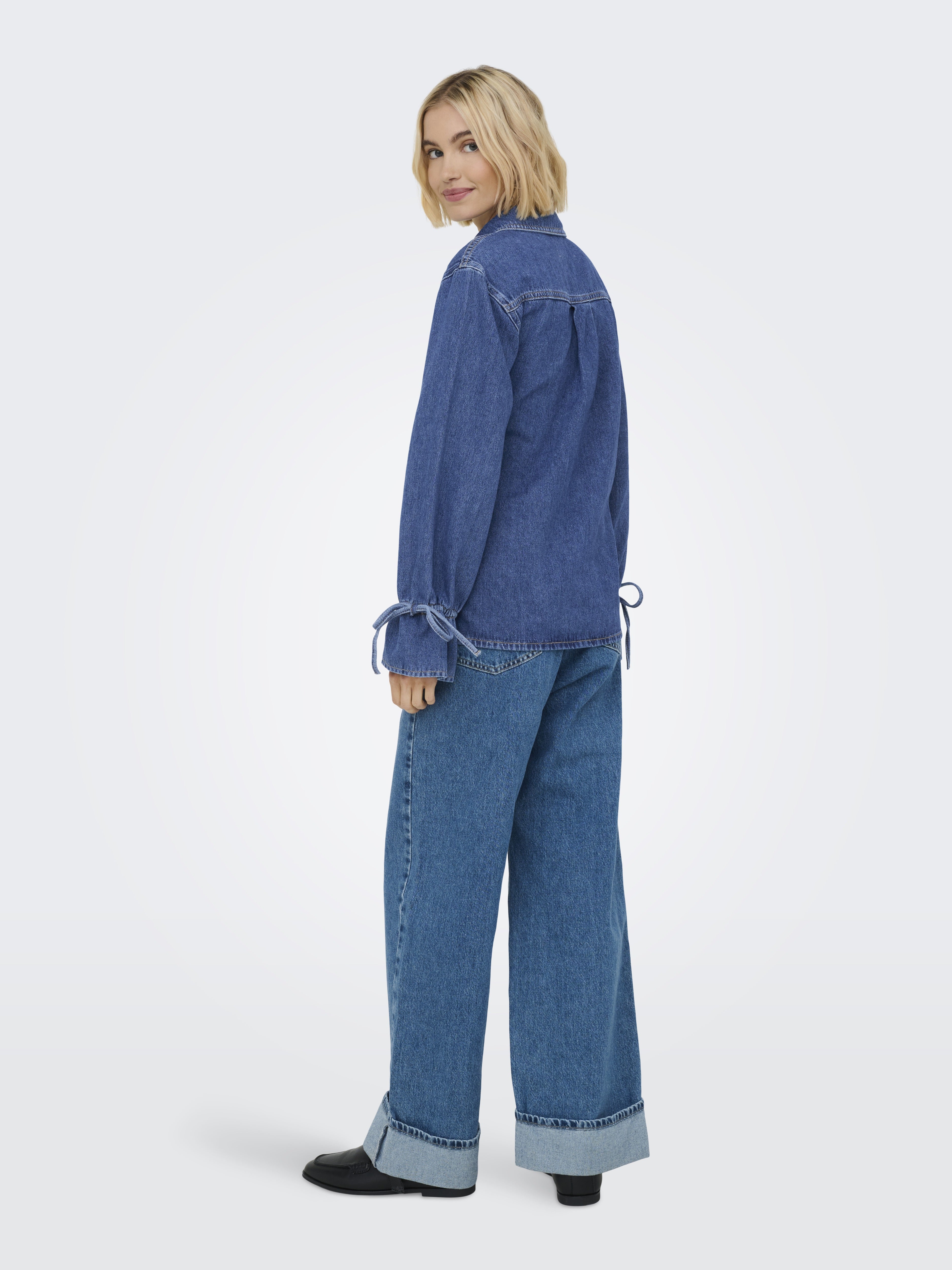 Only Damen Blusen Medium Blue Den