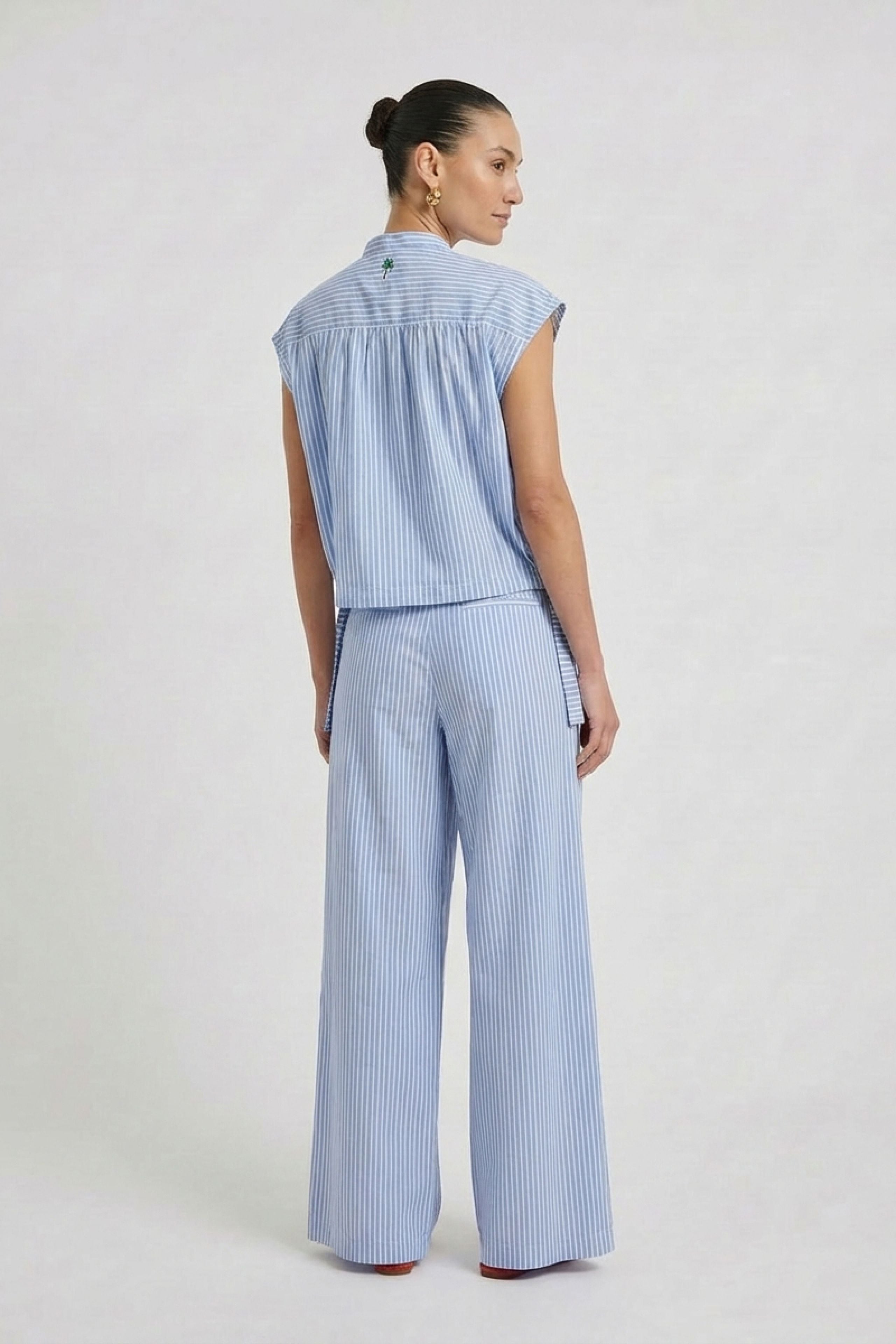 Oui Damen Blusen  Lt Blue Wh