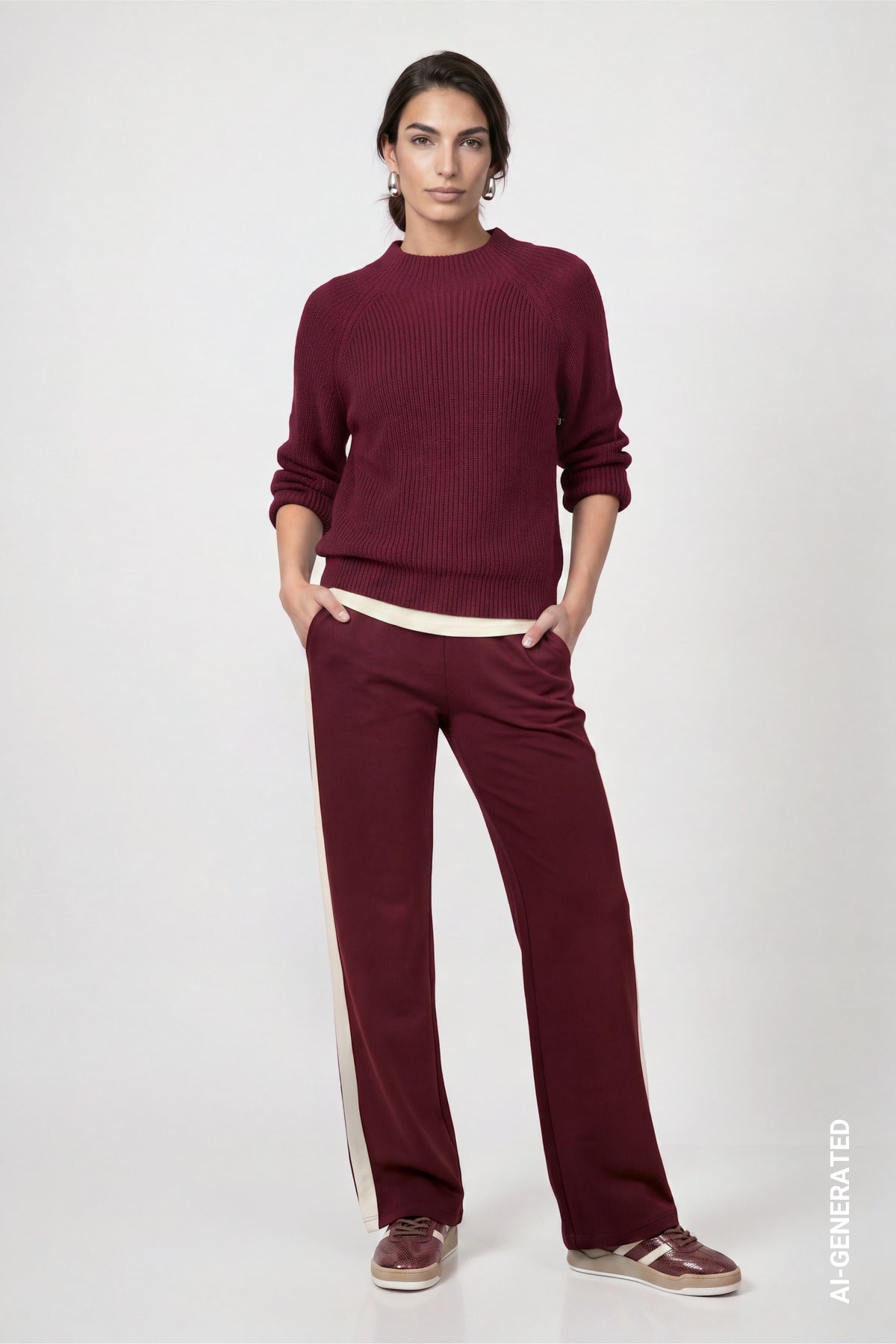 Monari Damen Pullover Dark Bordea