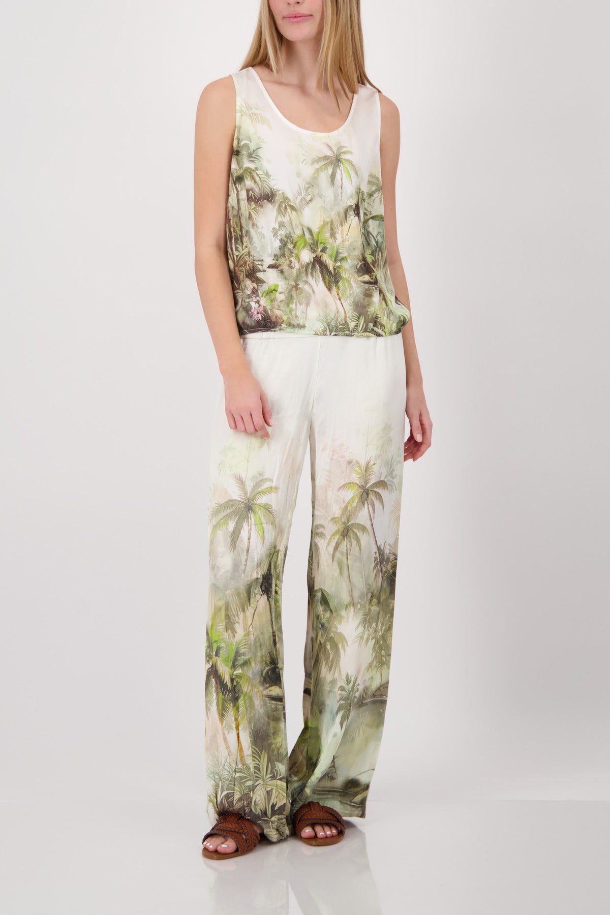 Monari Damen Hosen Olive Gemus