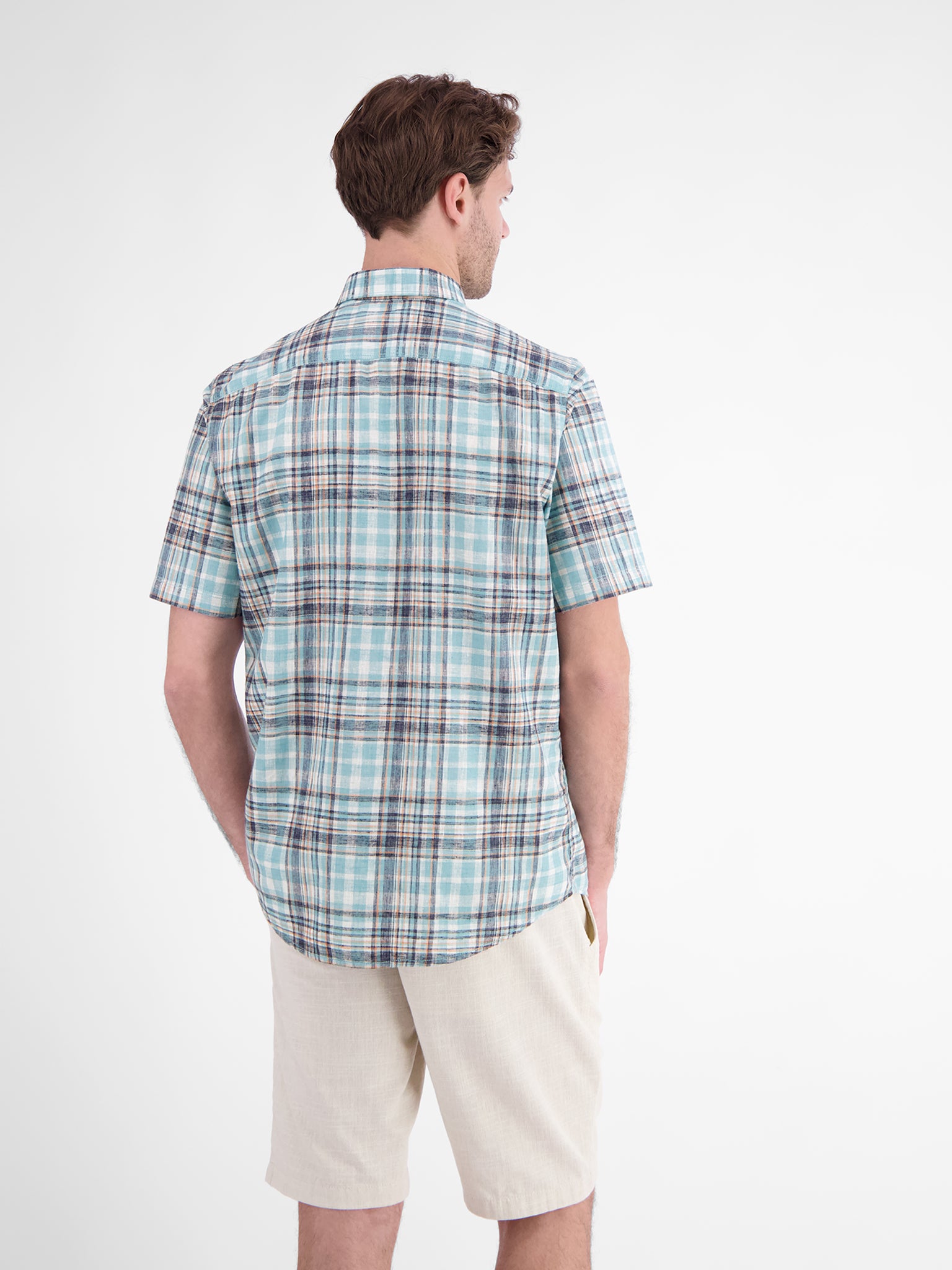 Lerros Herren Hemden kurz Reef Blue