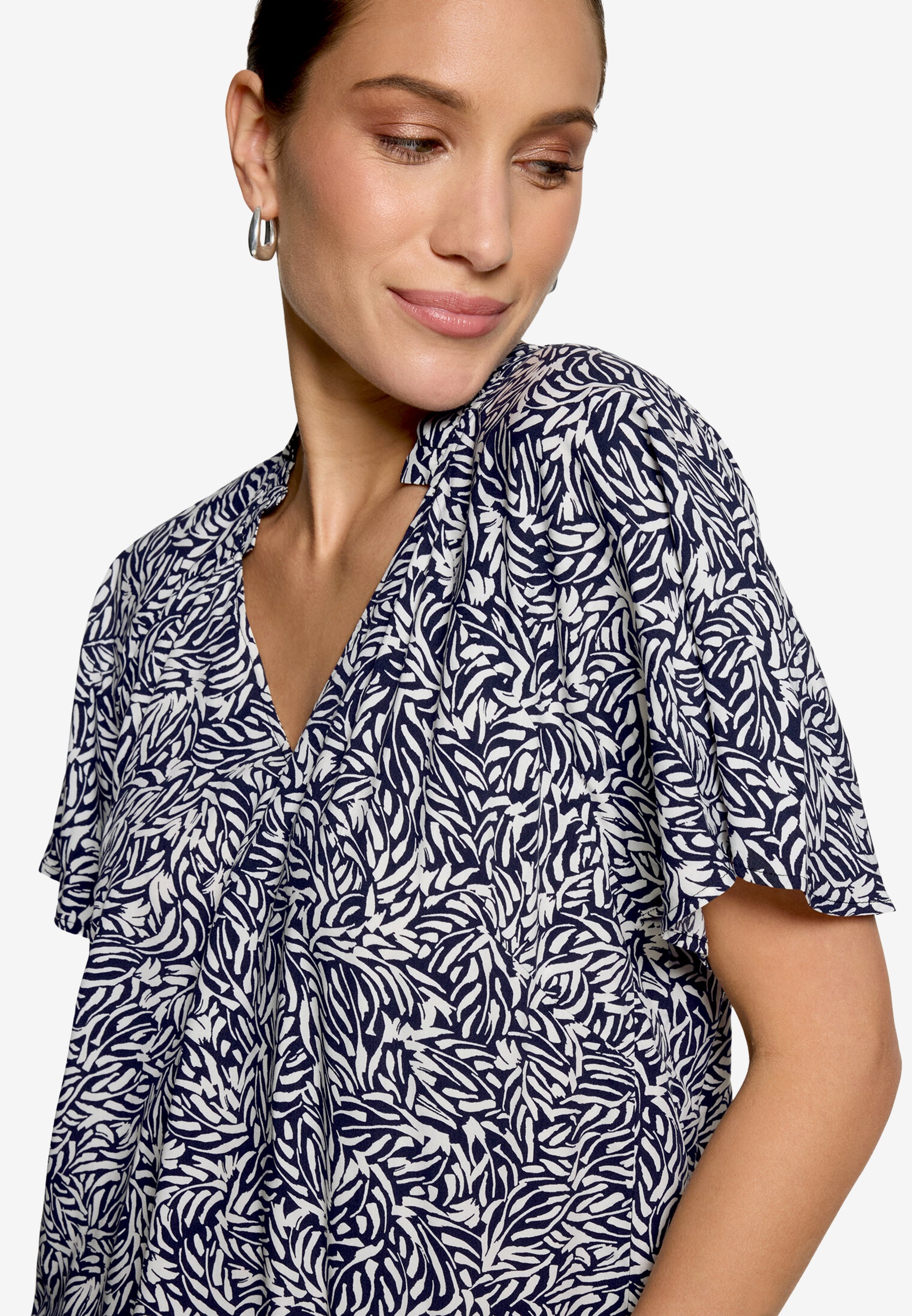 Zero Damen Blusen Dark Blue/Cream