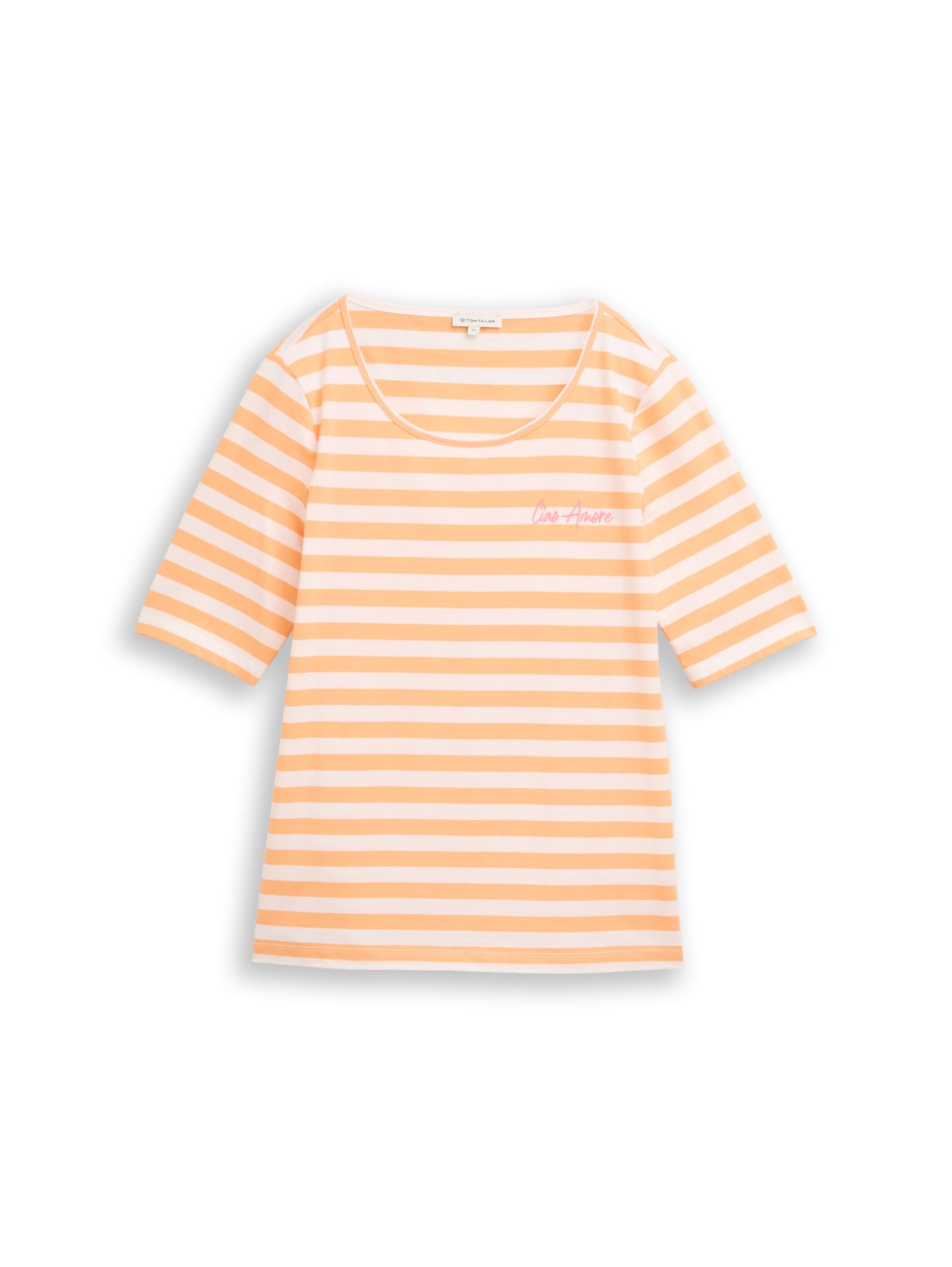 Tom Tailor Damen T-Shirts Orange White St