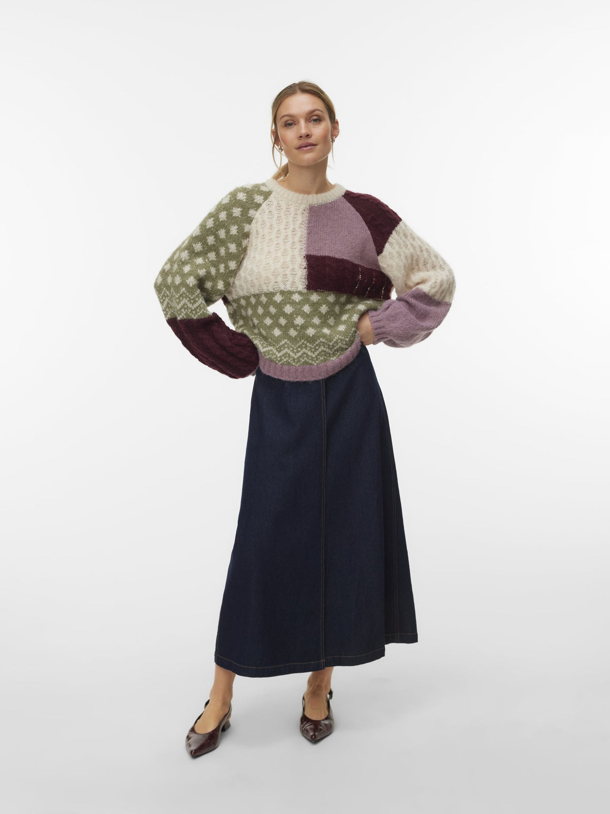 Vero Moda Damen Pullover Birch/Sweet Gra