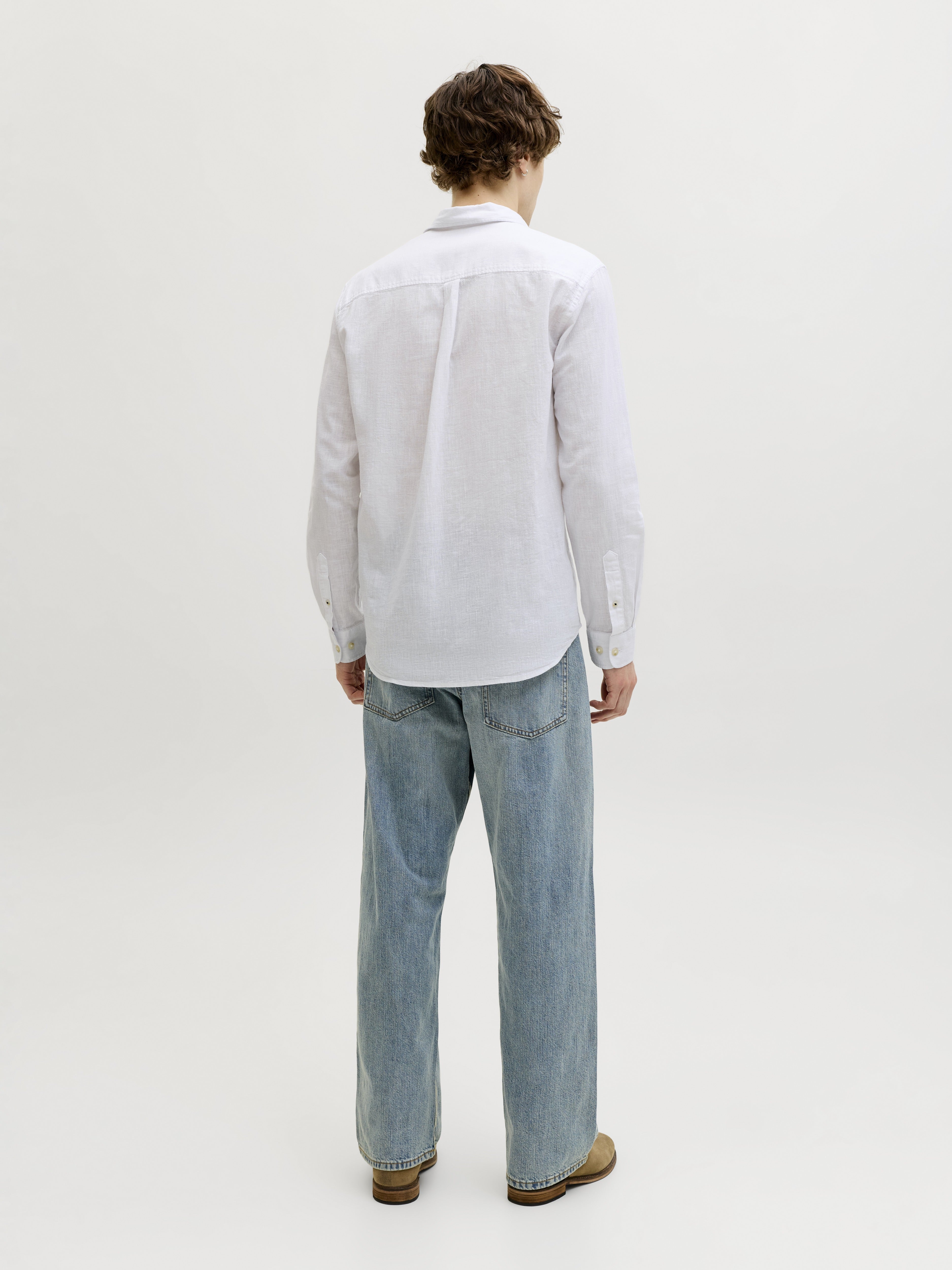 Jack & Jones Herren Hemden lang White
