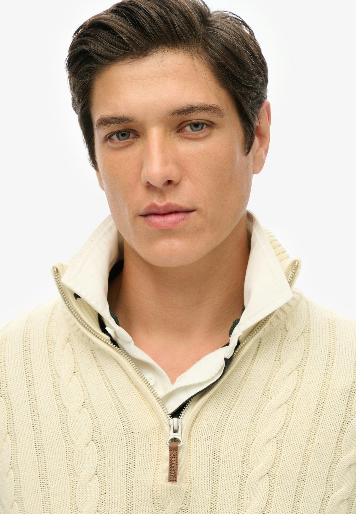 Superdry Men Herren Strickjacken C Cream