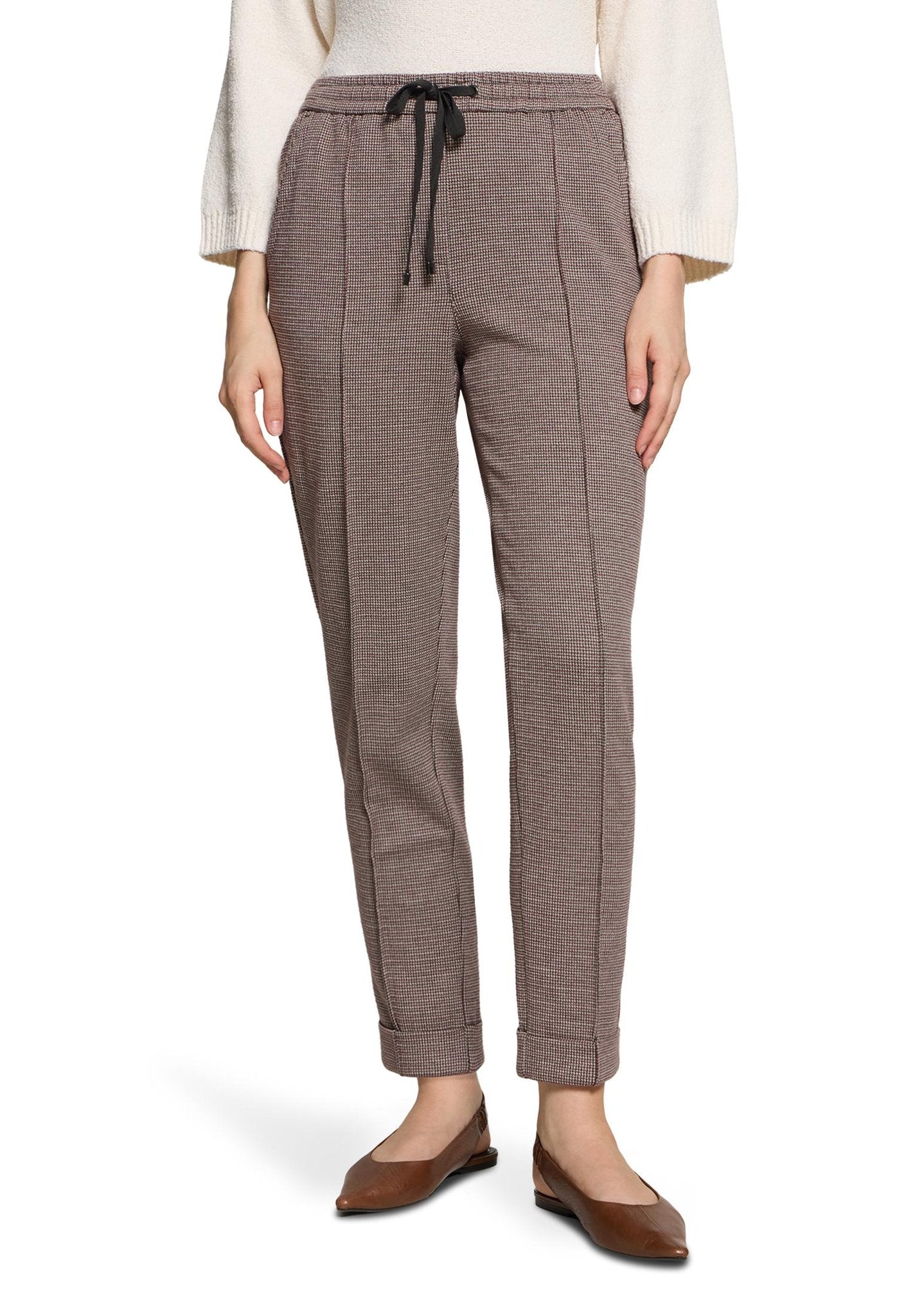 Betty & Co Damen Hosen Grey/Dark Red