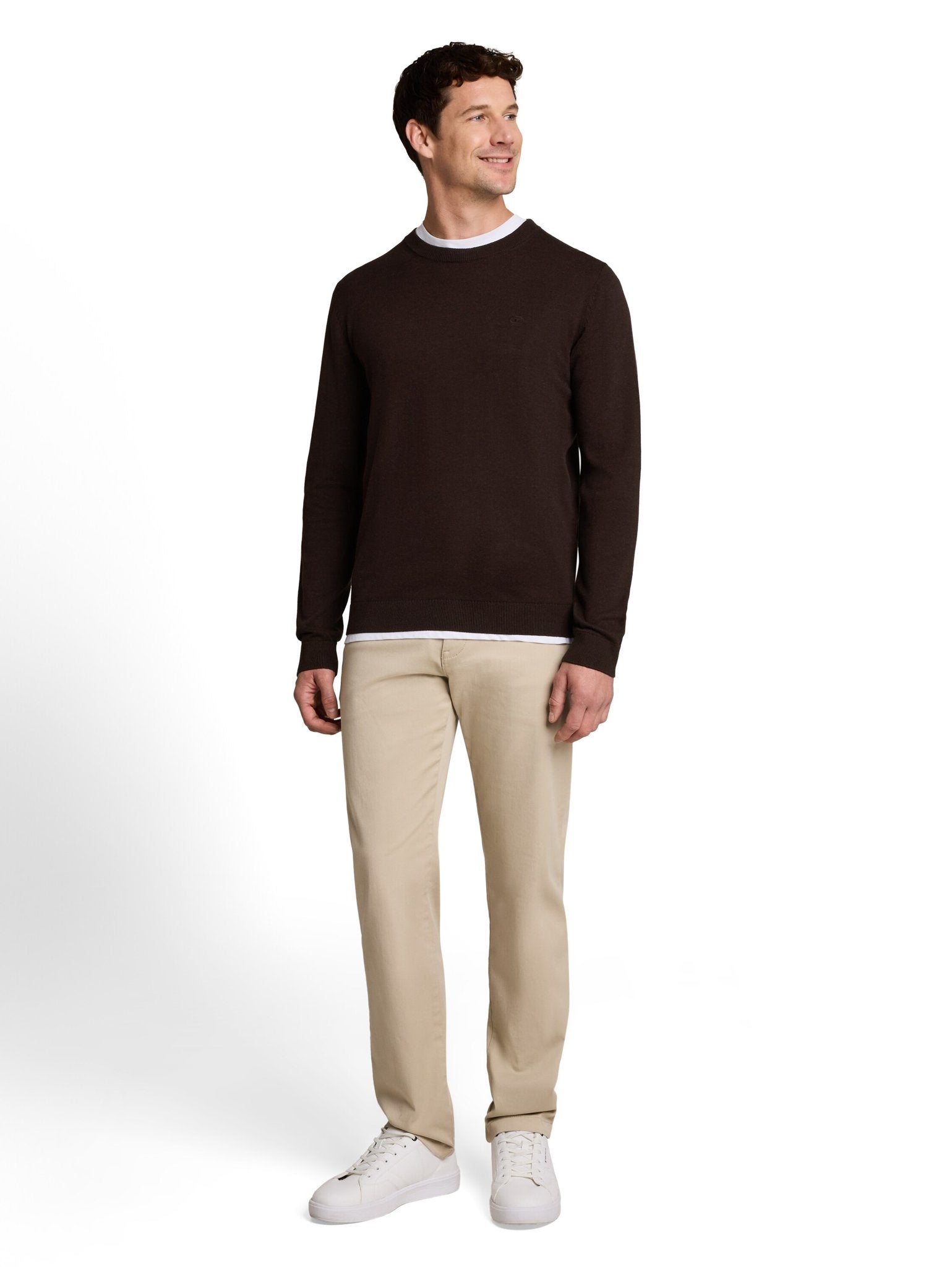 Tom Tailor Herren Pullover Dark Chocolate