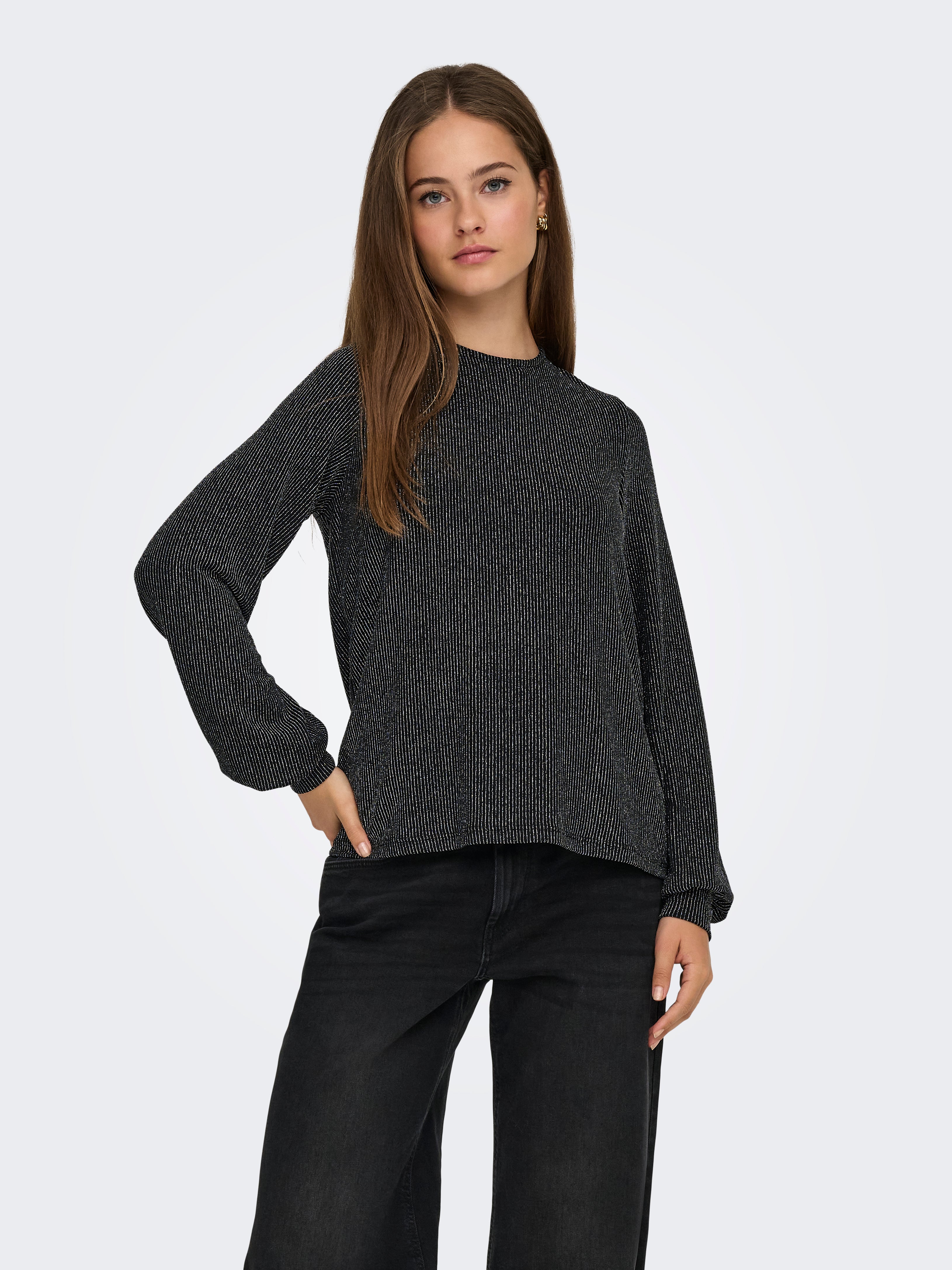 Only Damen Tops Black/Silver Gl